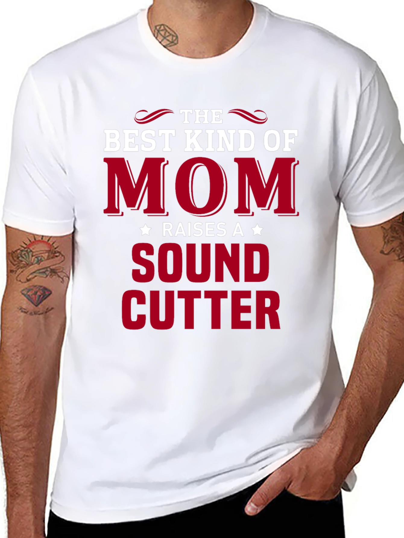 Black Best Kind of Mom T-Shirt - Sound Cutter view 8
