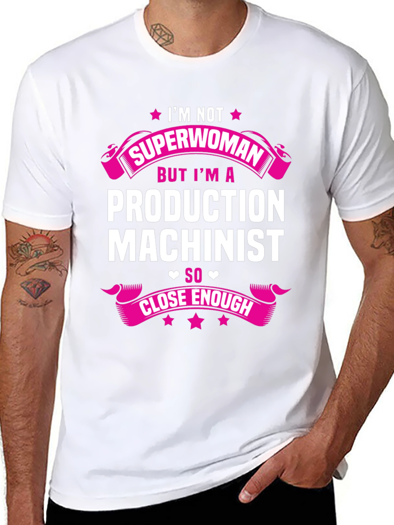 Black Production Machinist T-Shirt - Not Superwoman view 8