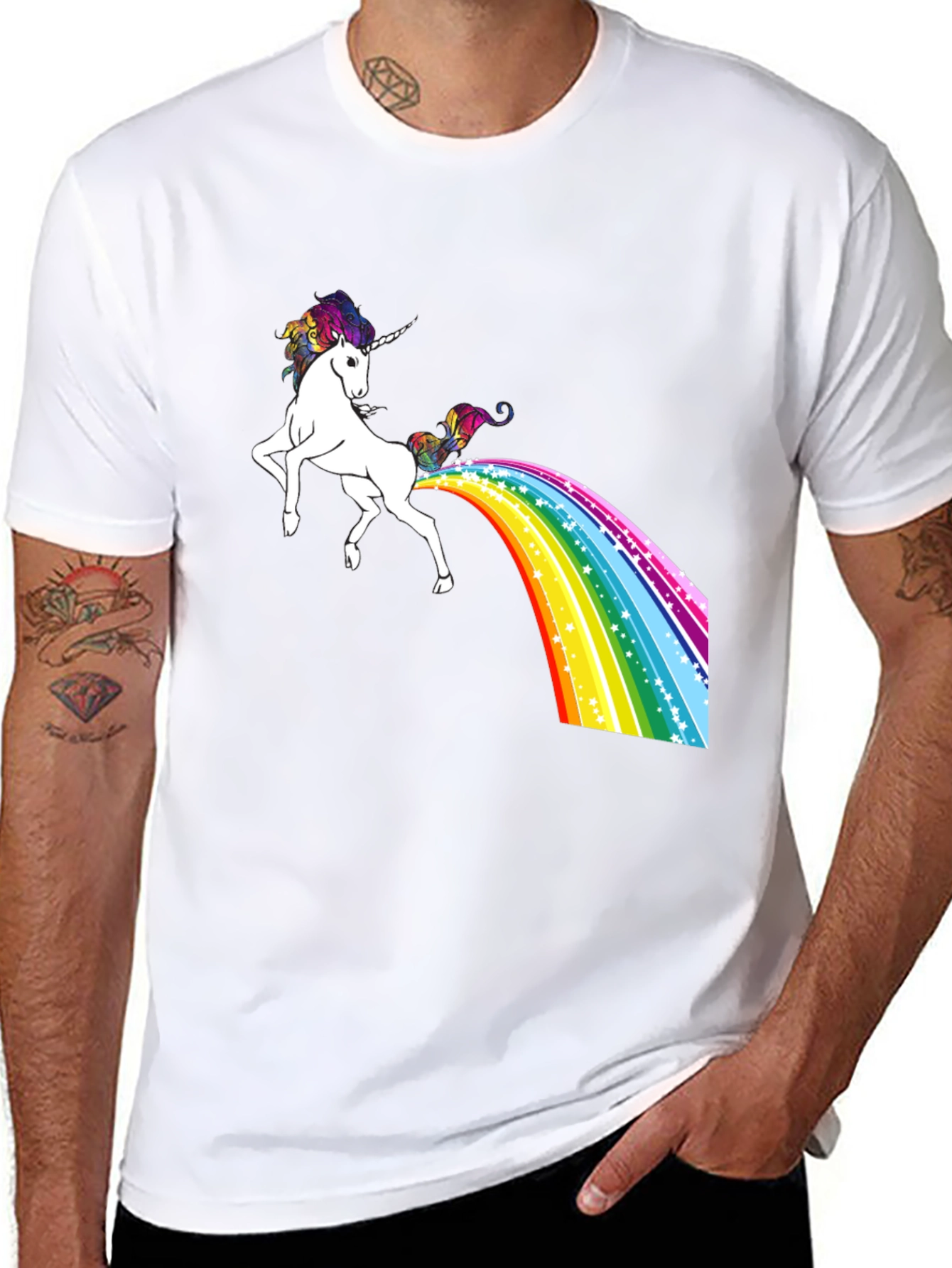 Black Rainbow Unicorn T-Shirt - Magical Poop! view 8