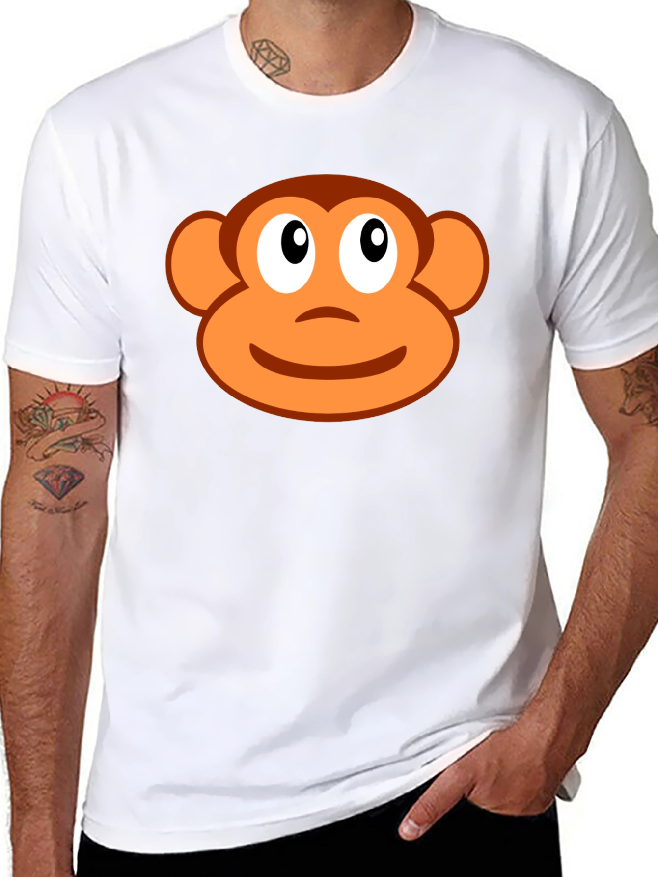 Black Monkey Face Graphic Black T-Shirt - Soft Cotton Blend view 8