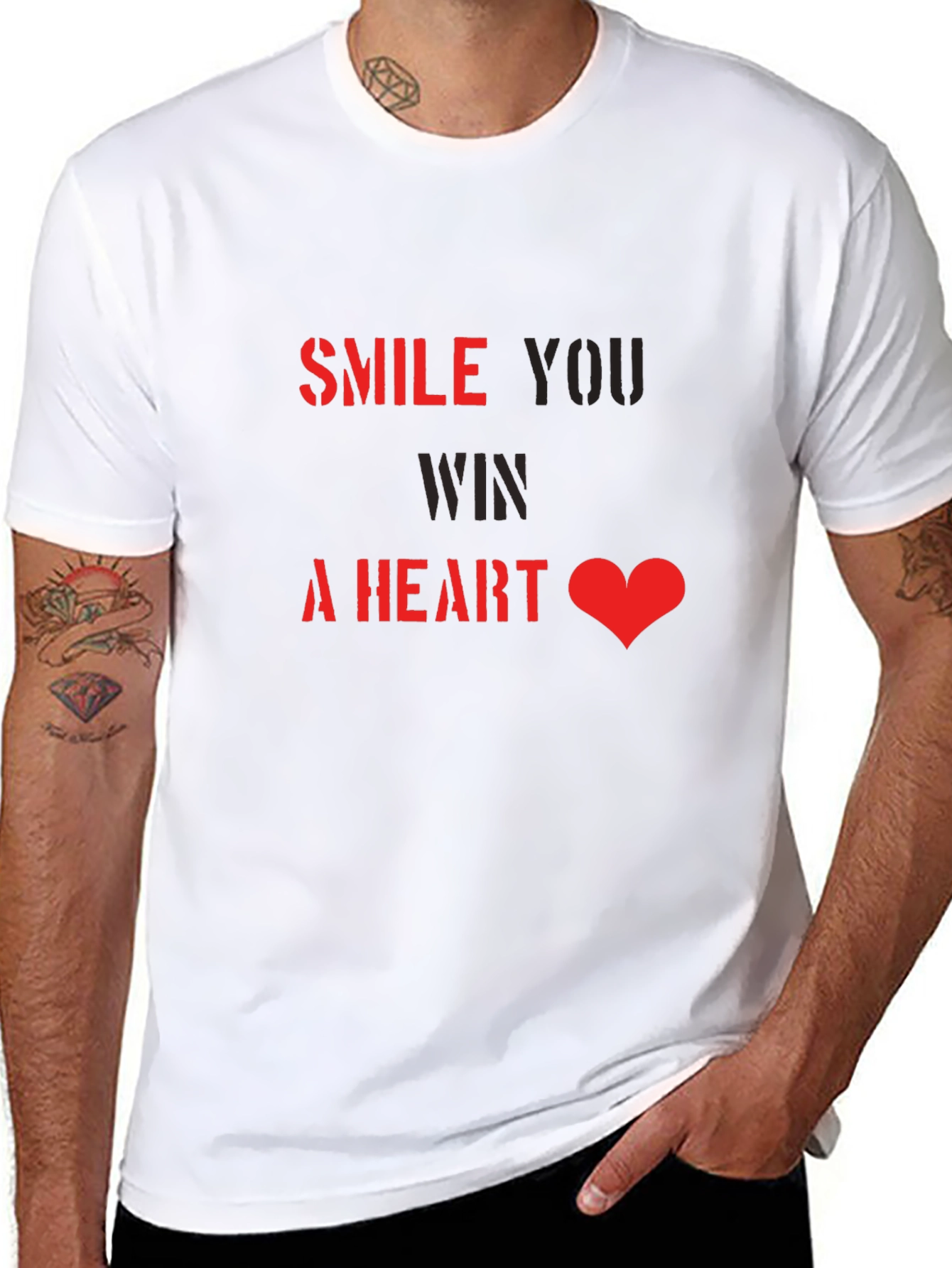 Black Smile Win a Heart T-Shirt view 8
