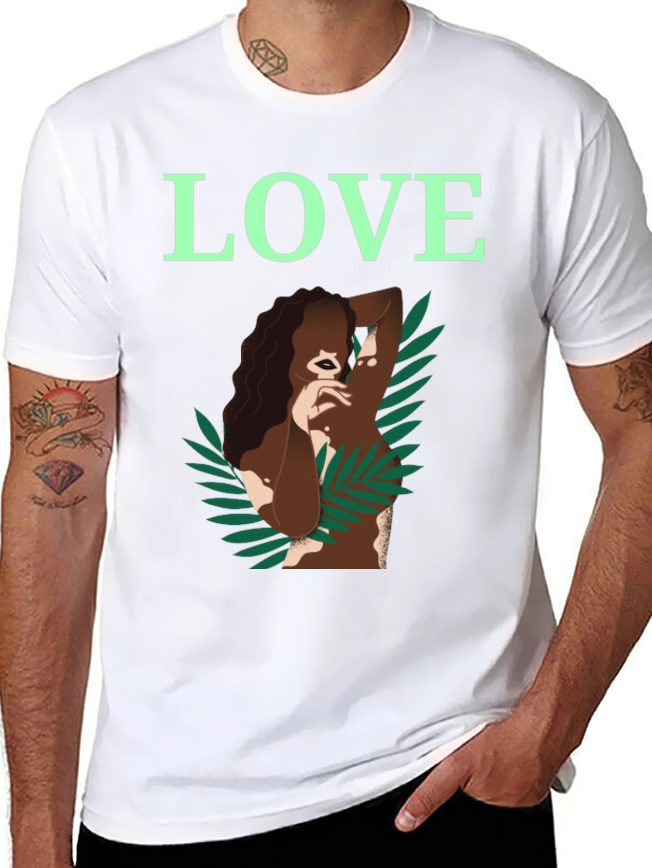 Black LOVE Graphic T-Shirt - Vitiligo Awareness view 8