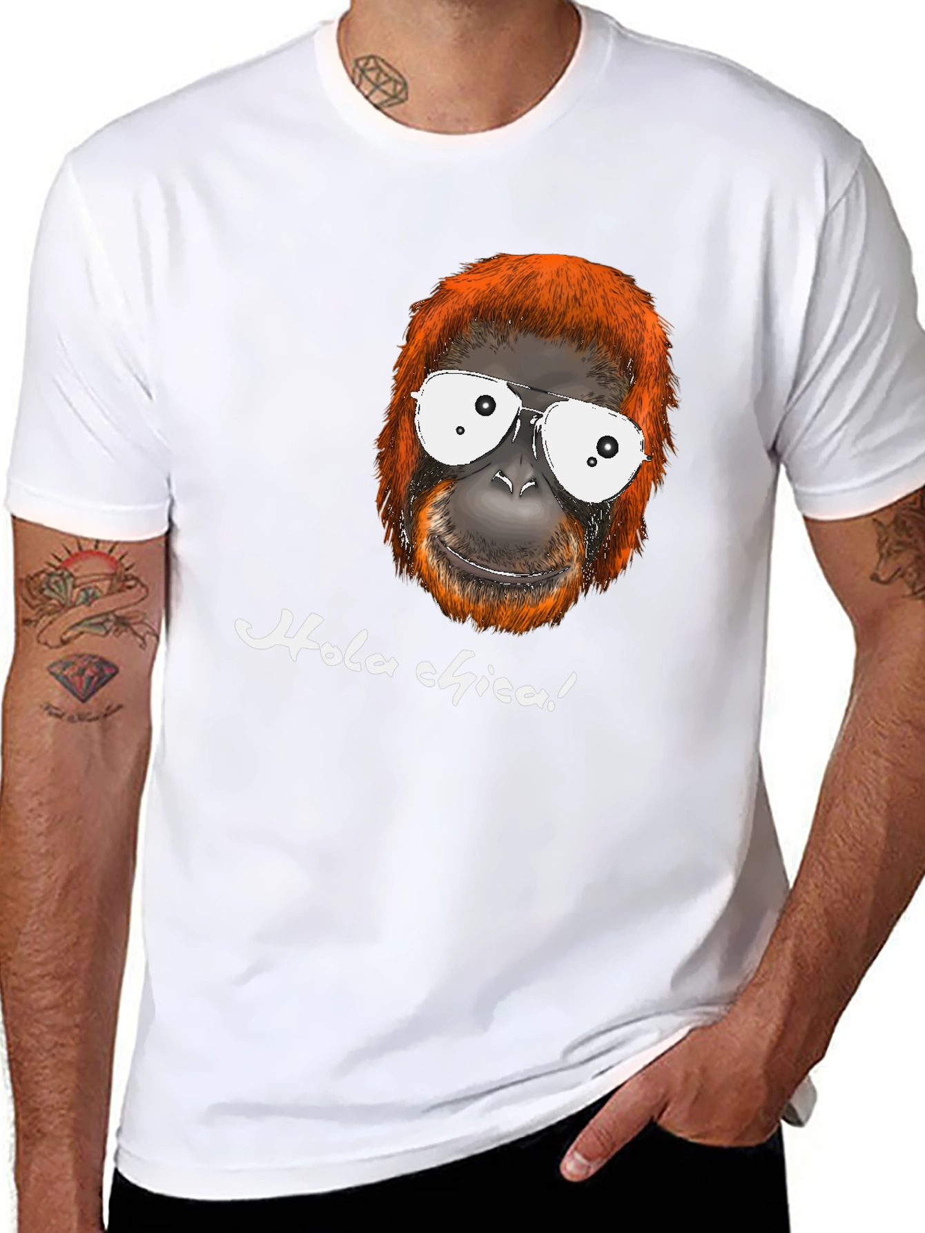Black Funny Orangutan T-Shirt - Hola Chica! view 8