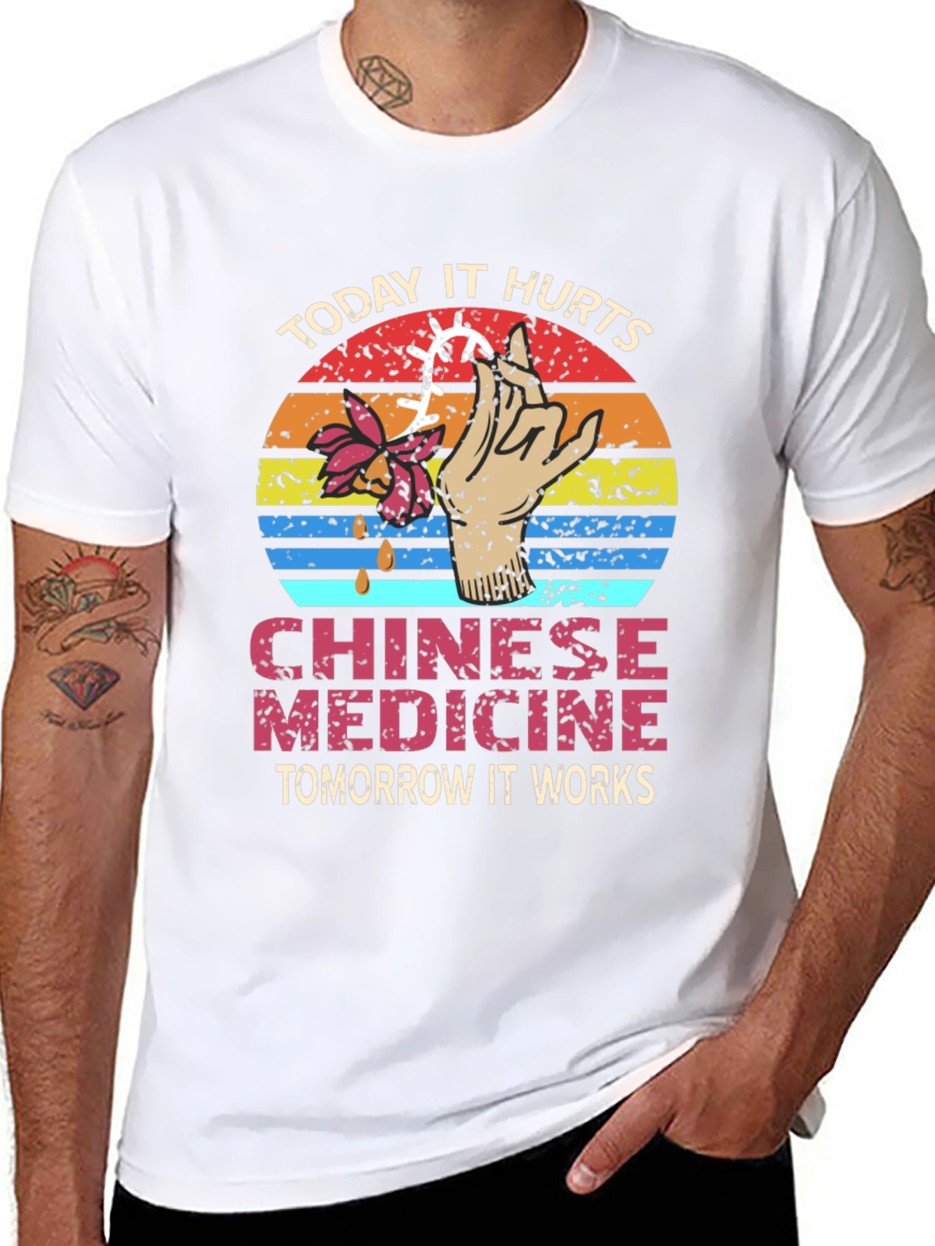 Black Chinese Medicine T-Shirt: Today It Hurts view 8