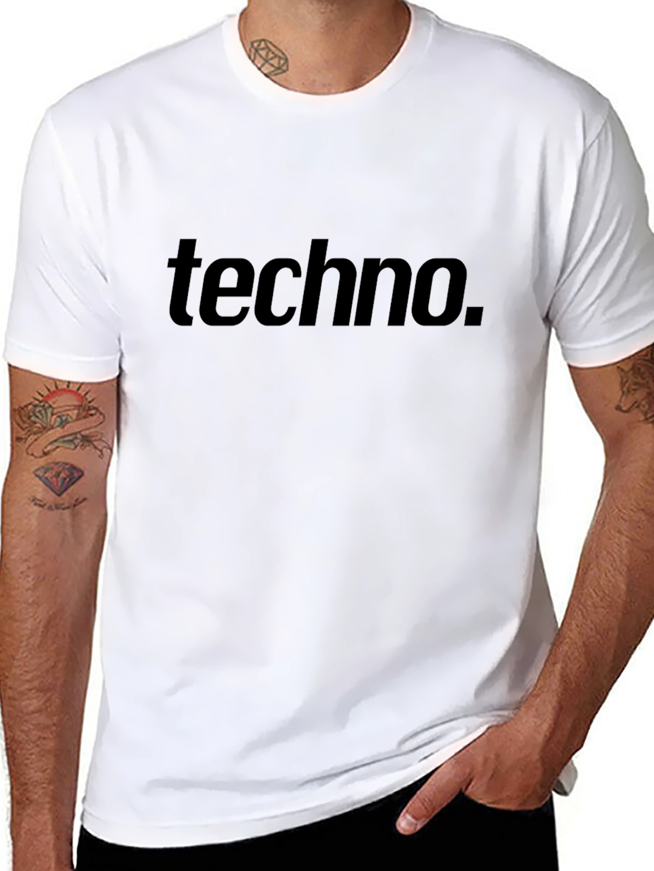 Black Techno T-Shirt - Stylish Black Tee view 8