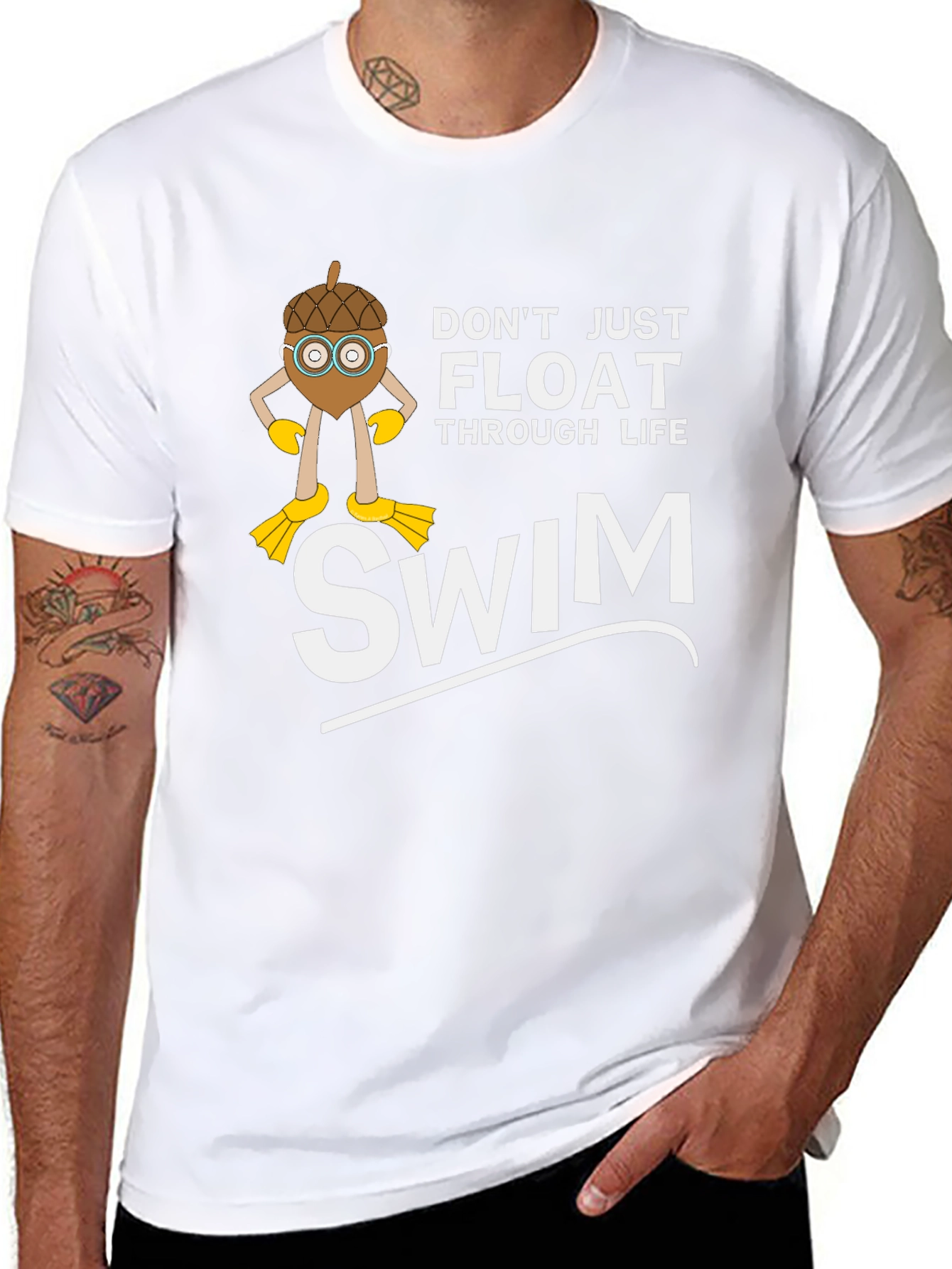 Black Don't Just Float Through Life - Swim T-Shirt view 8