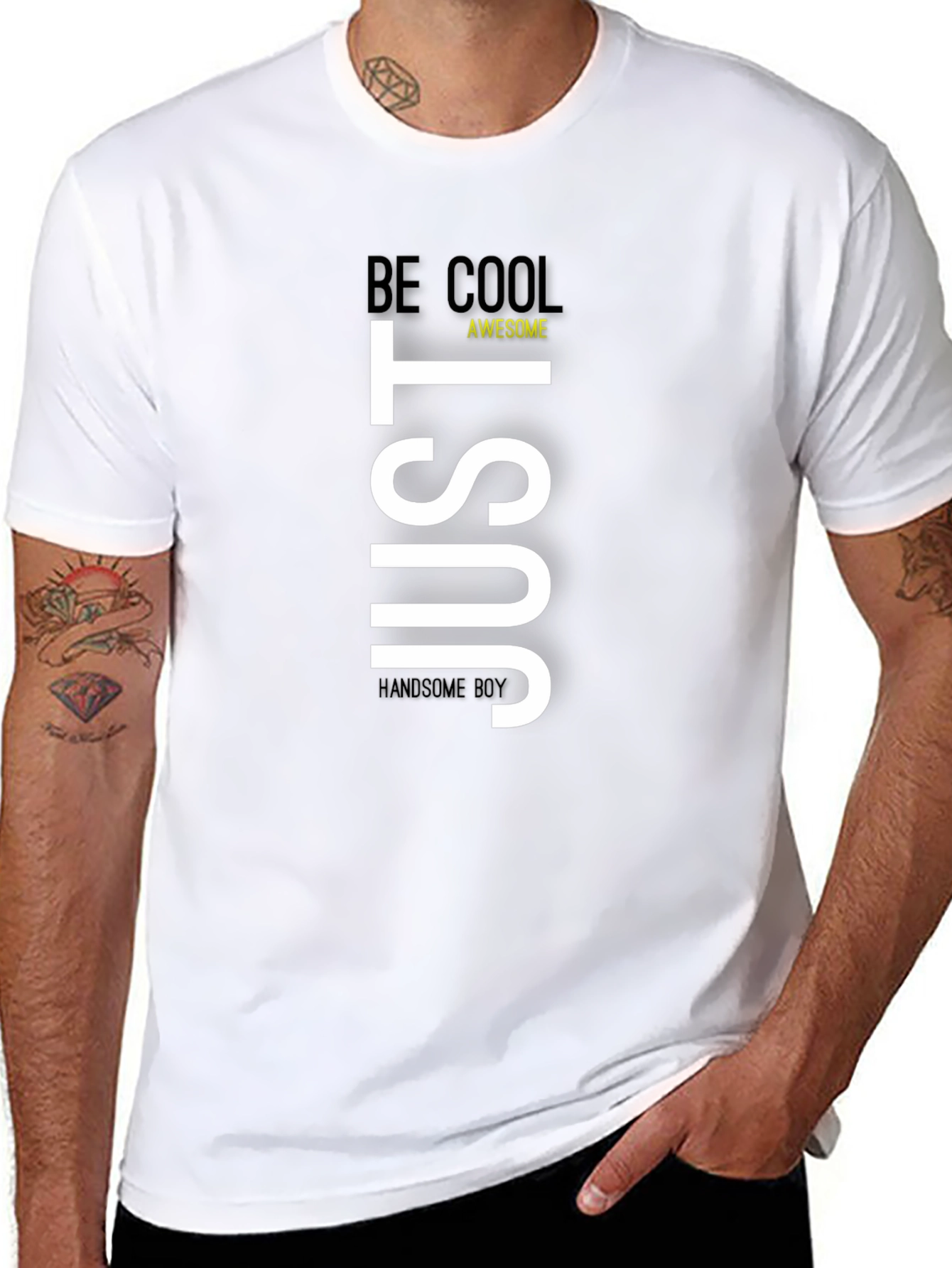 Black Just Be Cool Graphic Tee - Men's Black T-Shirt view 8