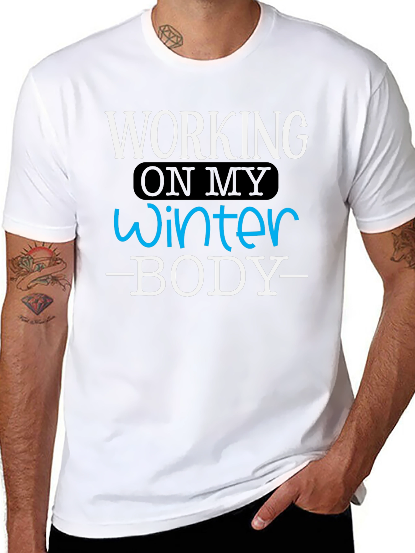 Black Winter Body T-Shirt - Funny Workout Gym Tee view 8