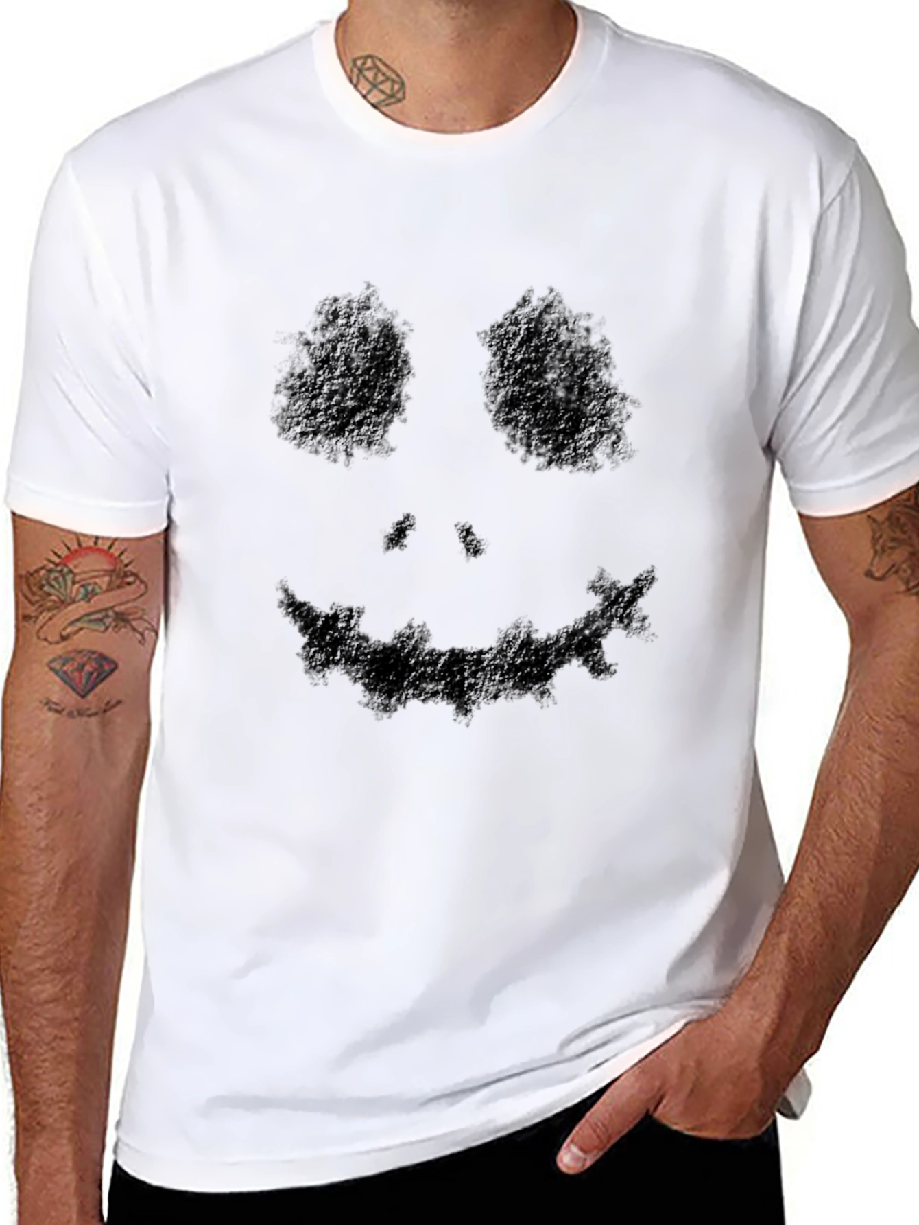 Spooky Smile Graphic Black T-Shirt - 8