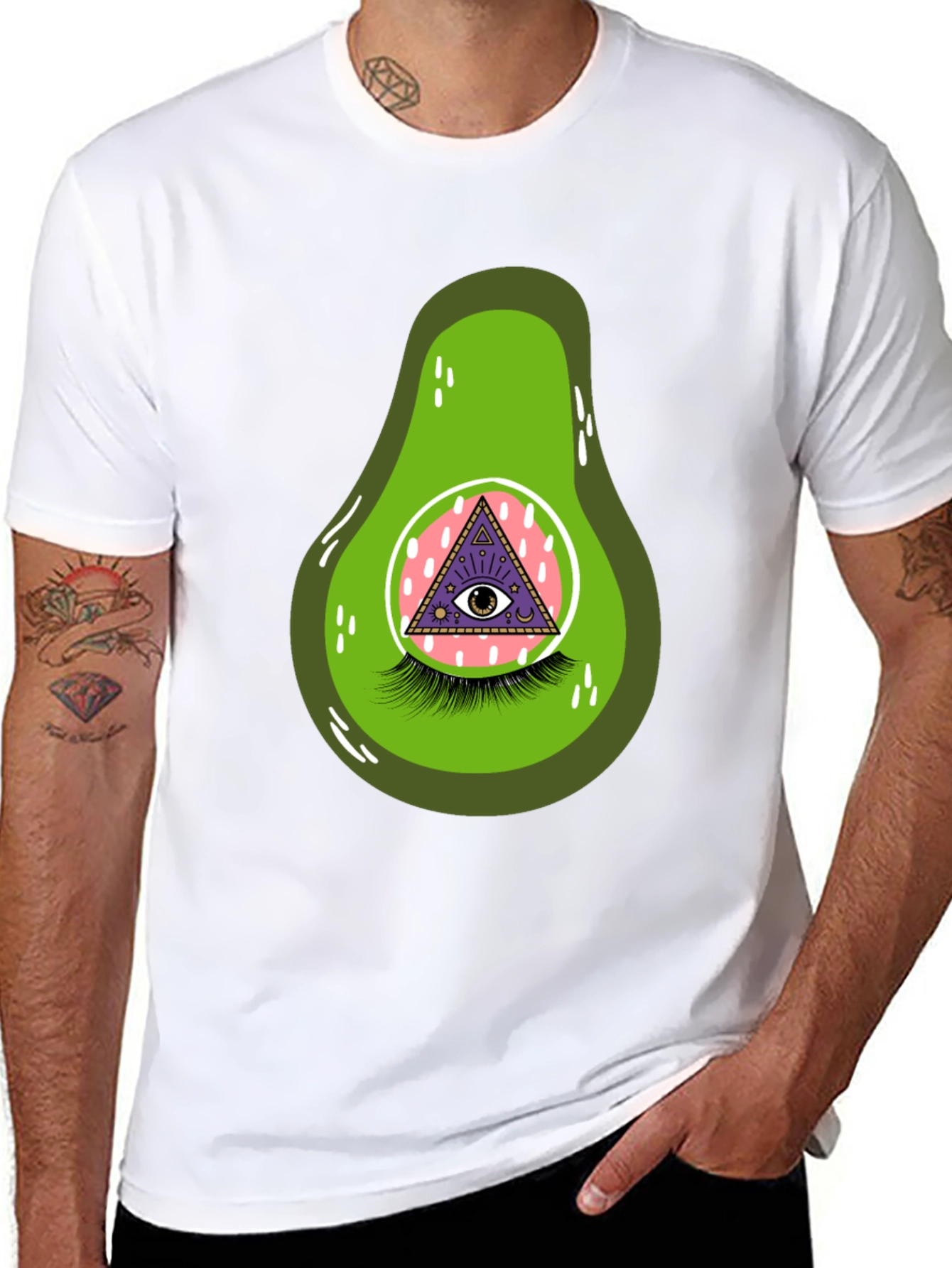 Black Avocado Eye Graphic T-Shirt - Unique & Fun view 8