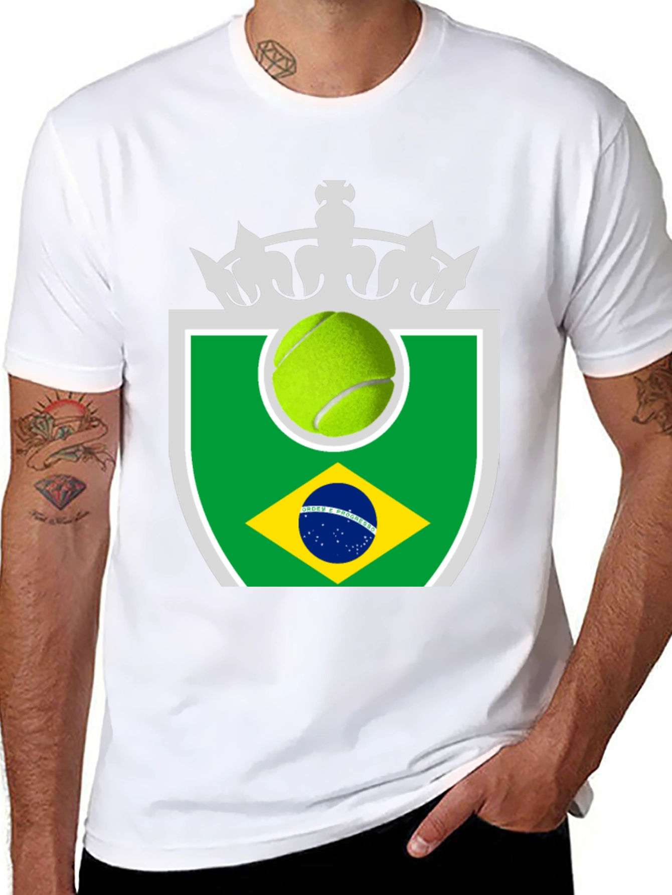Black Brazil Tennis T-Shirt view 8