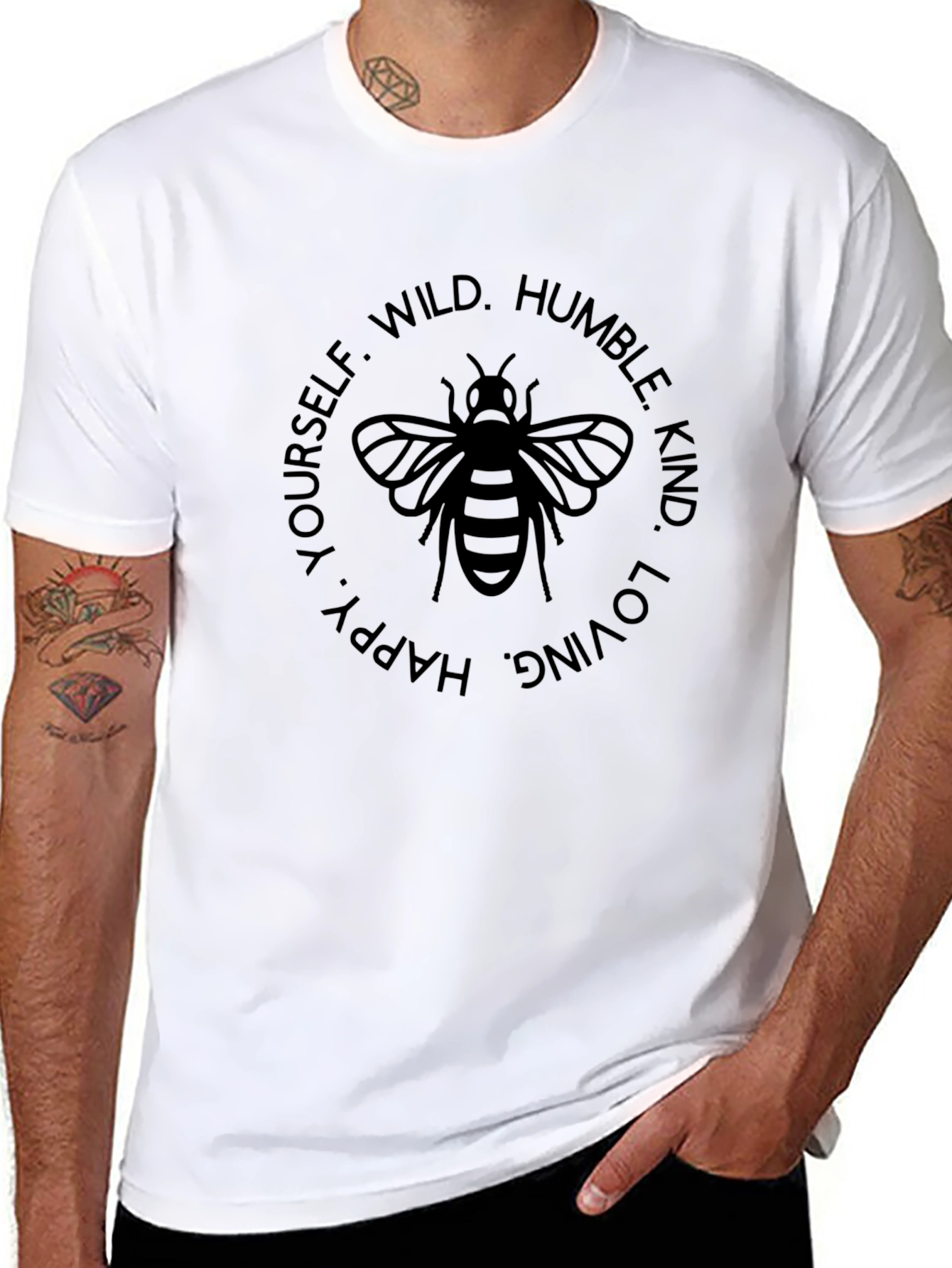 Black Bee Yourself Graphic T-Shirt - Humble, Kind, Loving Tee view 8