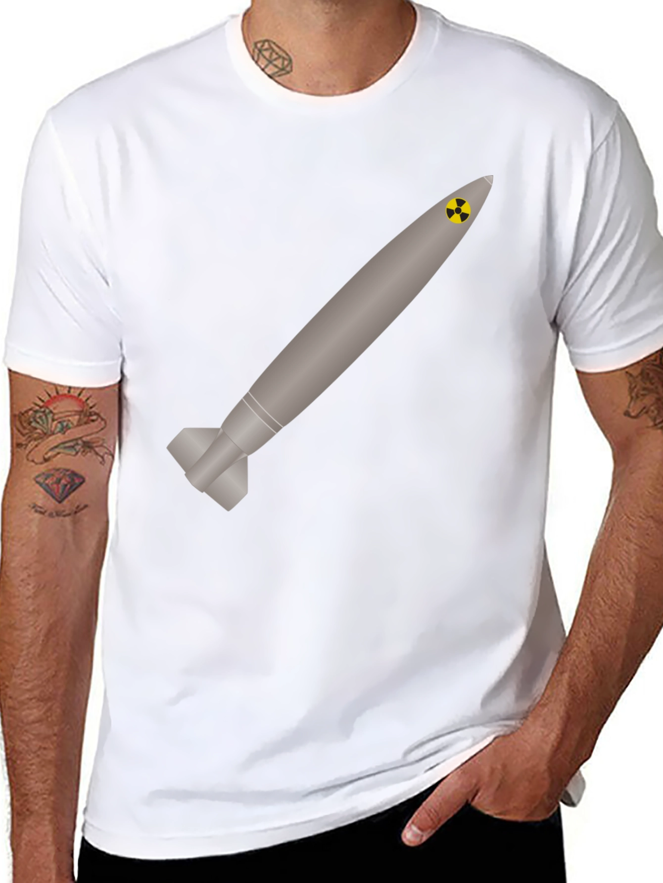 Black Nuclear Missile Graphic Tee - Black view 8