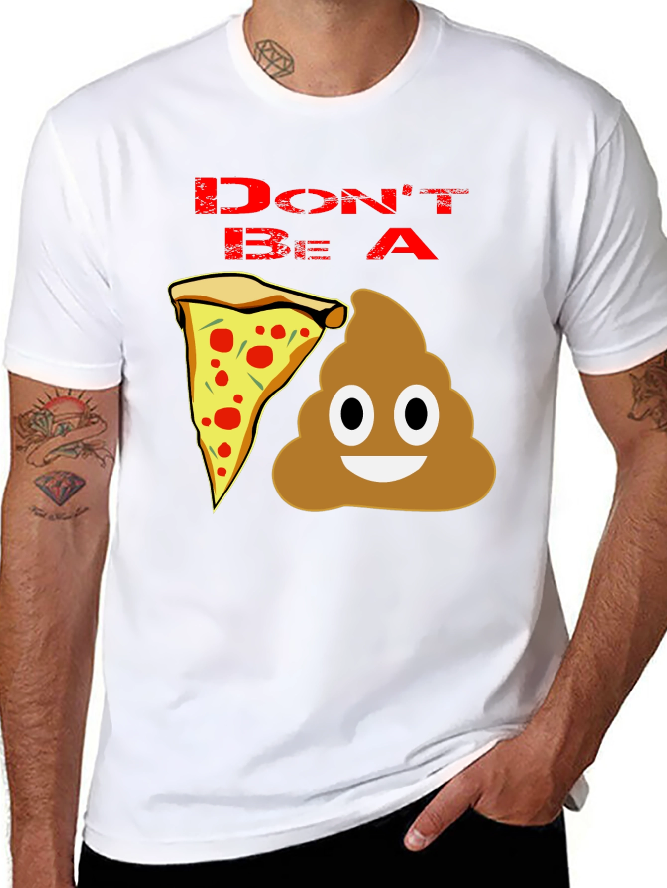 Black Don't be a Pizza Poop T-Shirt view 8