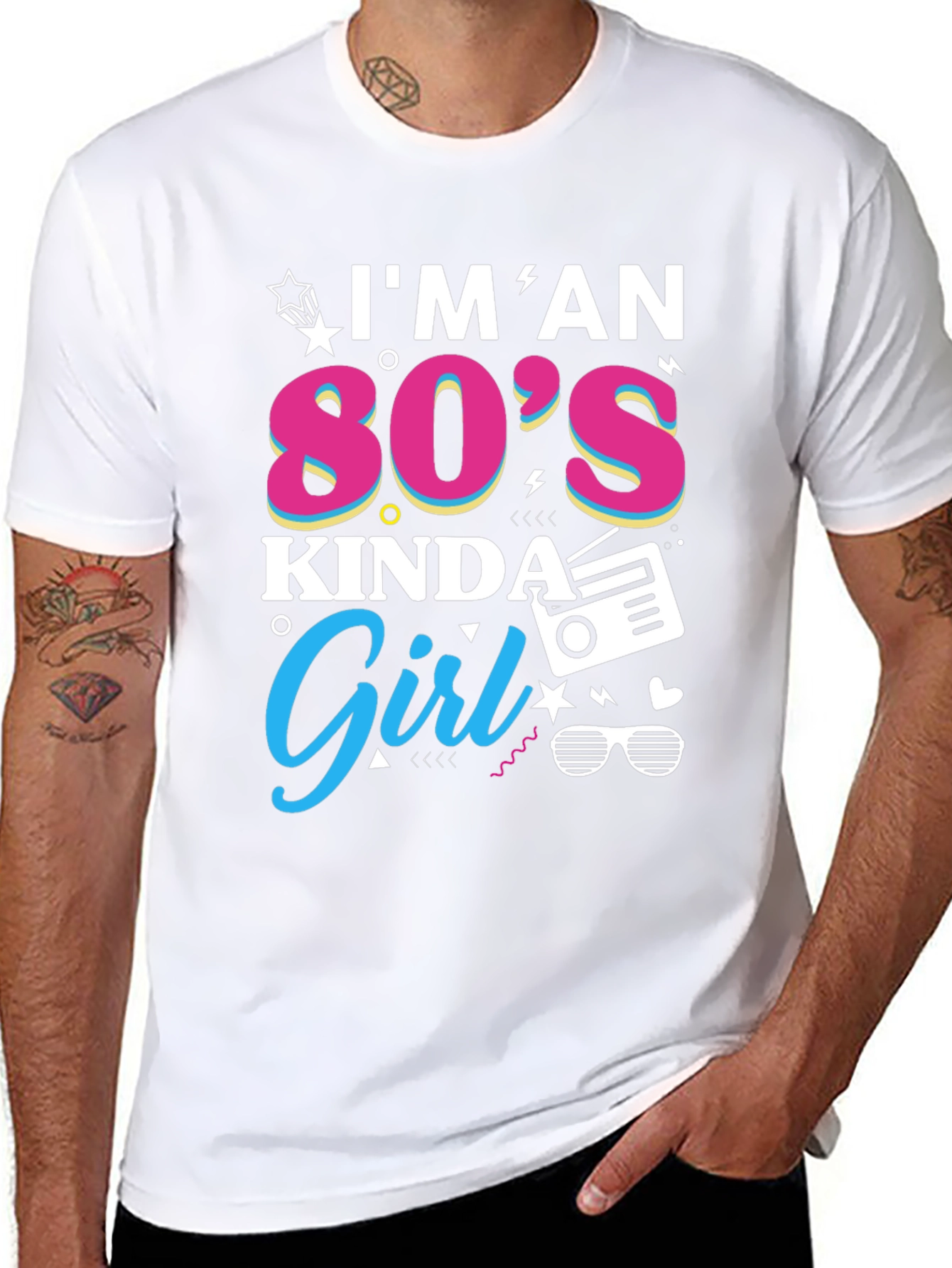 Black I'm an 80s Kinda Girl Graphic Tee view 8