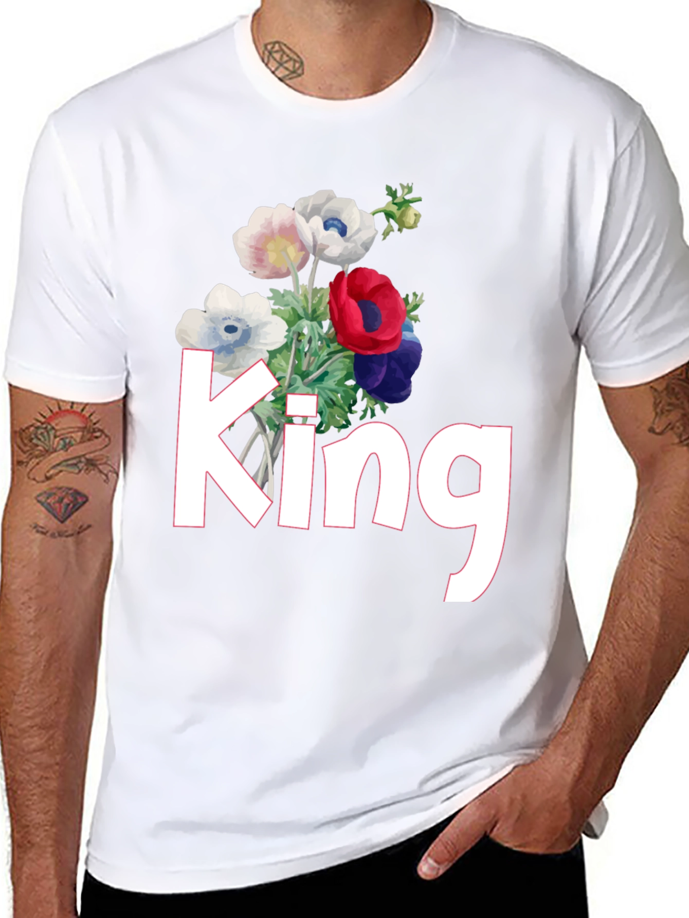 Black Floral King T-Shirt view 8