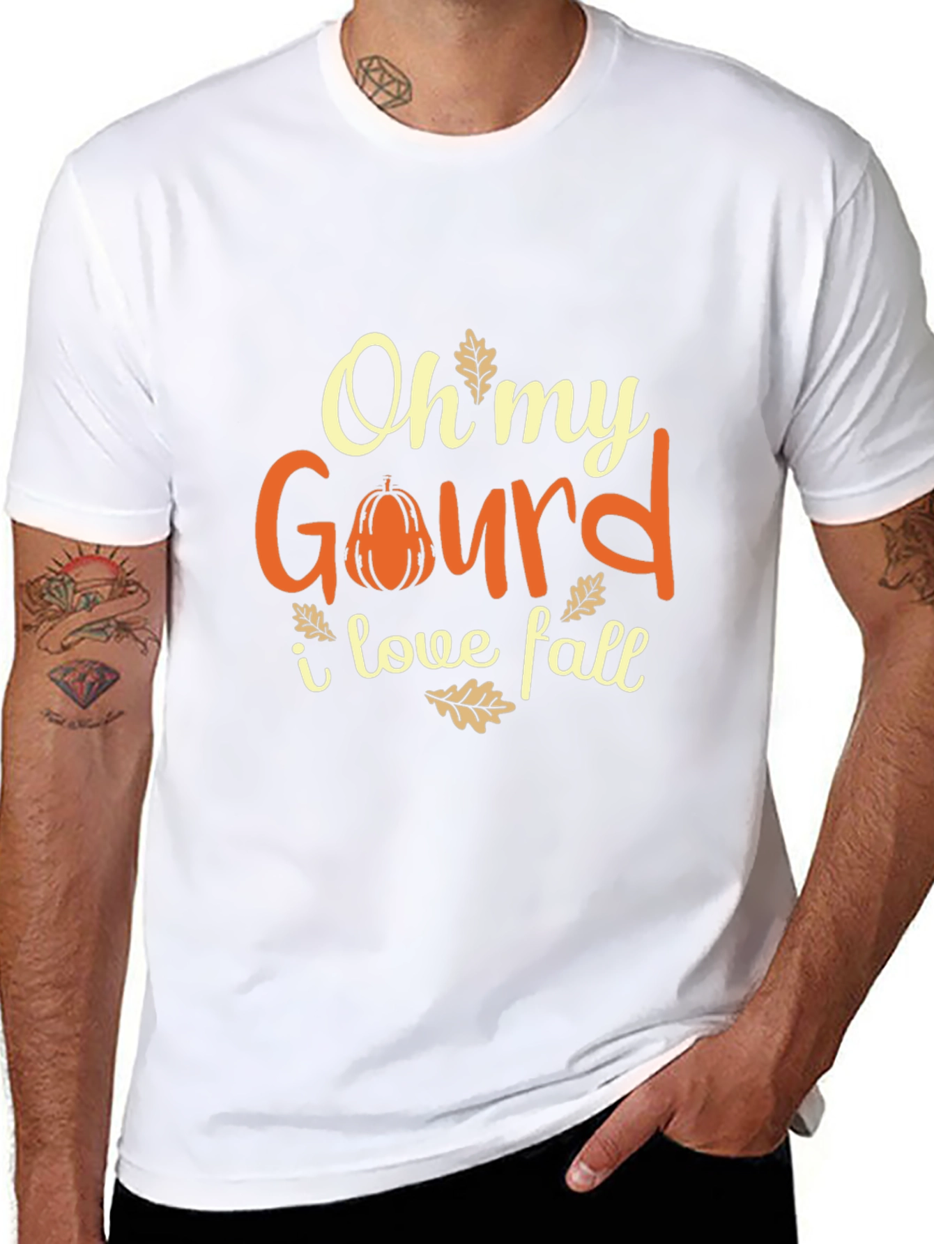 Oh My Gourd I Love Fall Graphic Tee - 8