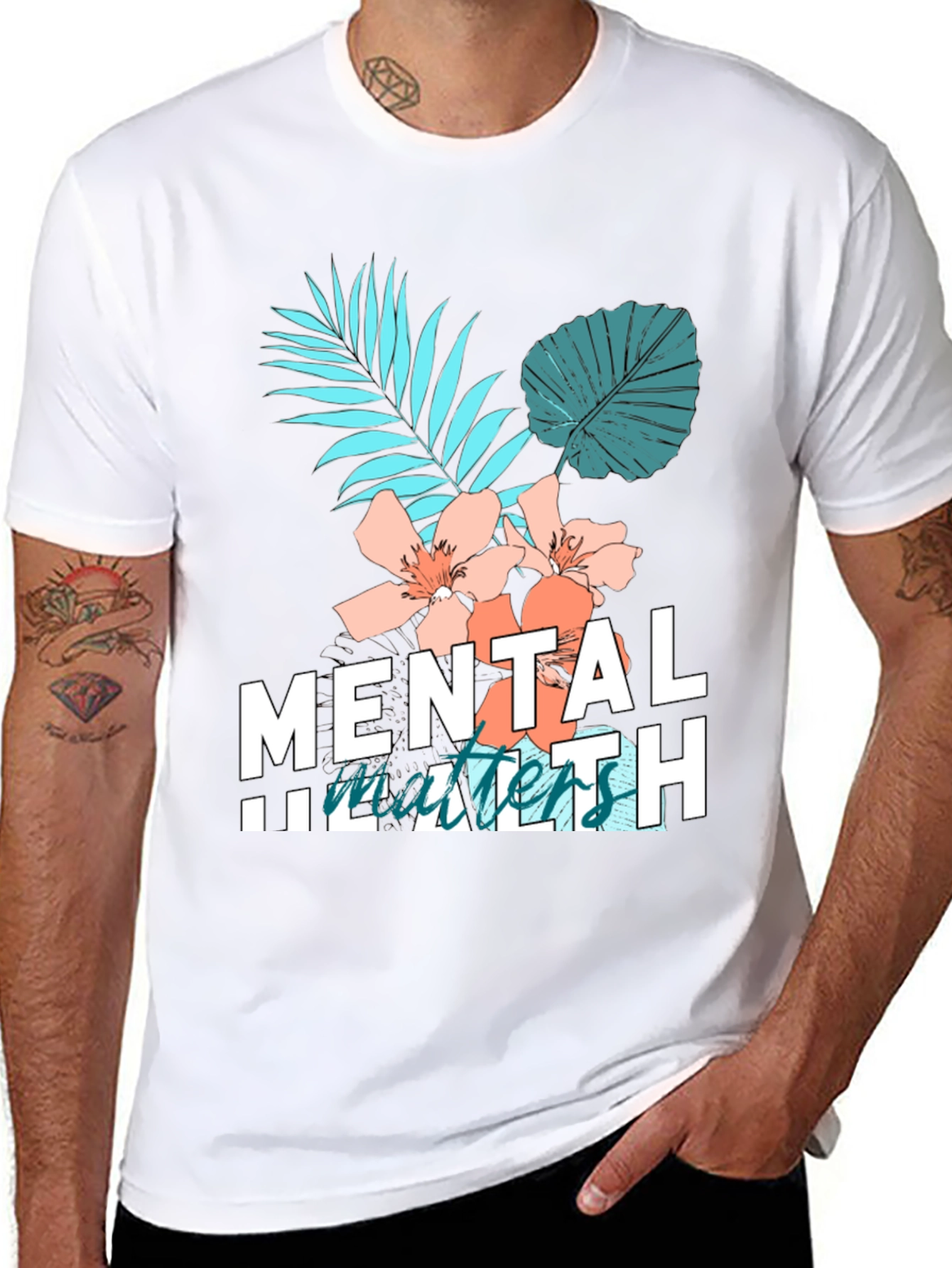 Black Mental Health Matters Graphic Tee, Black view 8