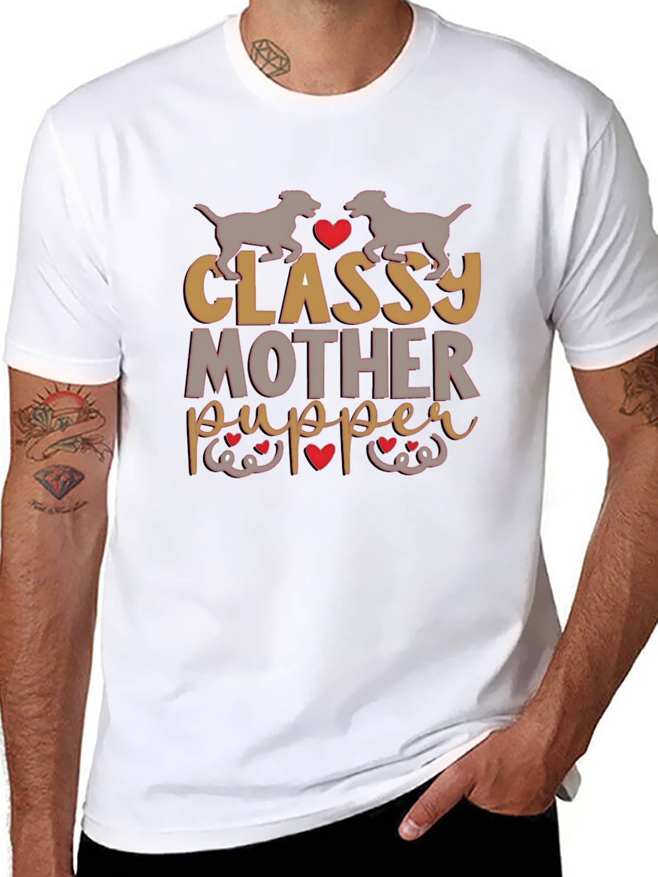 Black Classy Mother Pupper Graphic Tee view 8