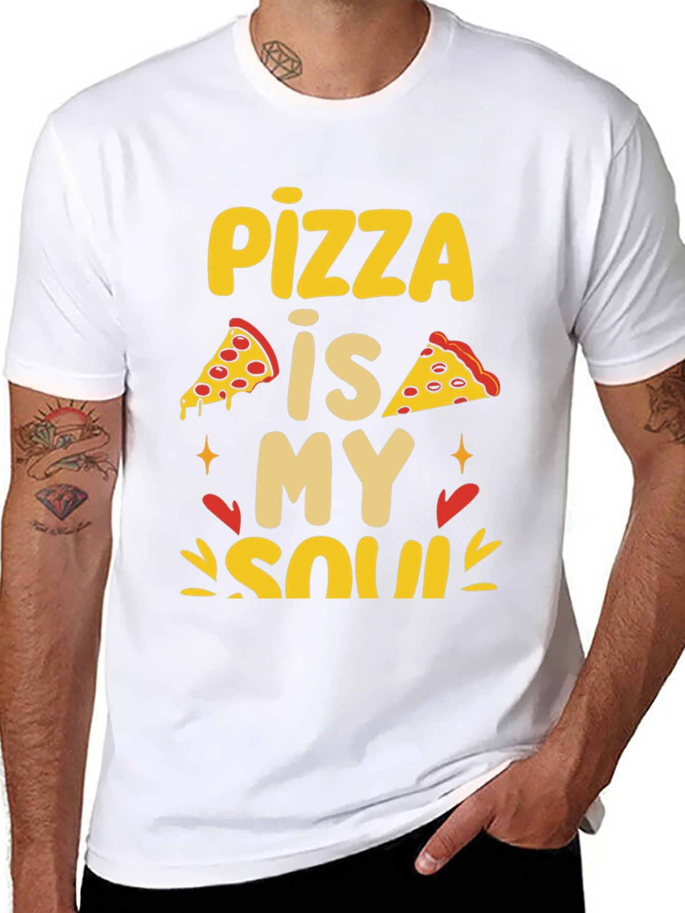 Black Pizza Is My Soul Graphic Tee - Unisex view 8