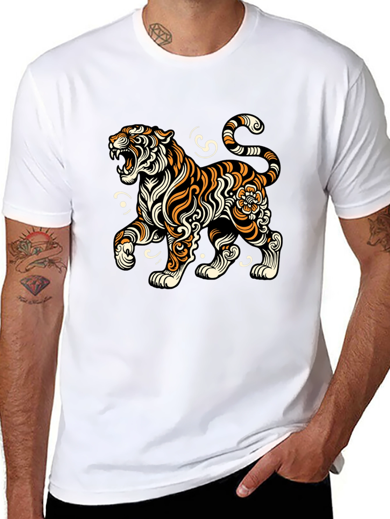 Black Black Tiger Graphic Tee view 8