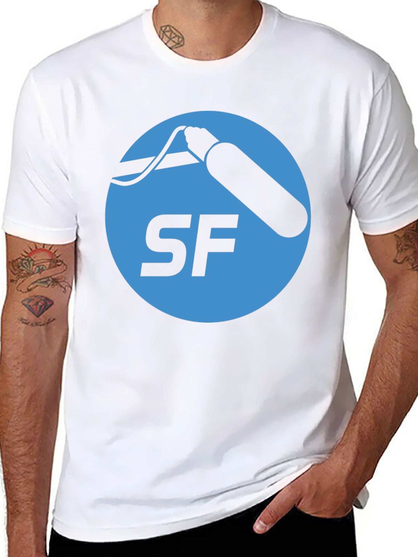 Black SF Logo Graphic T-Shirt - Stylish and Comfortable view 8