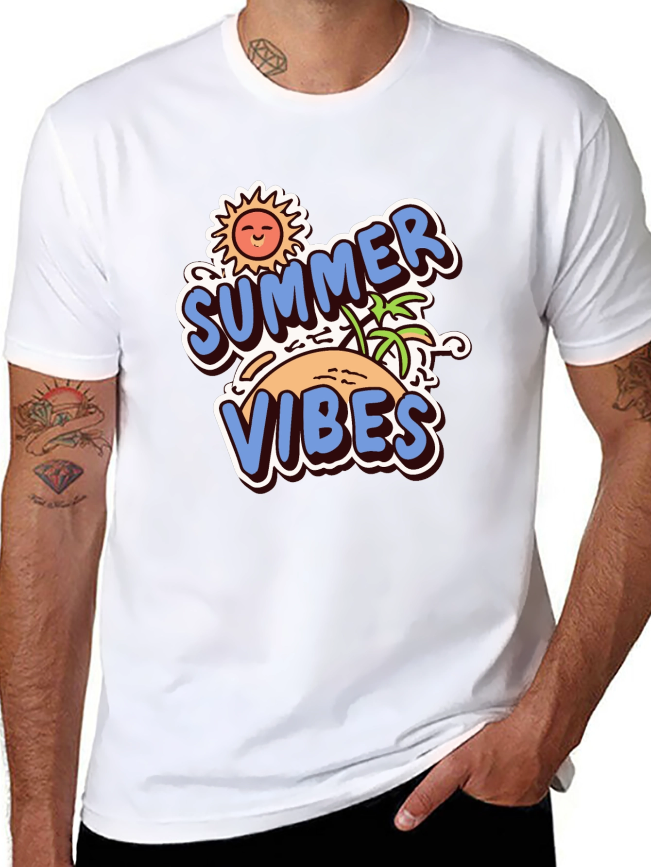 Black Summer Vibes Graphic Tee view 8