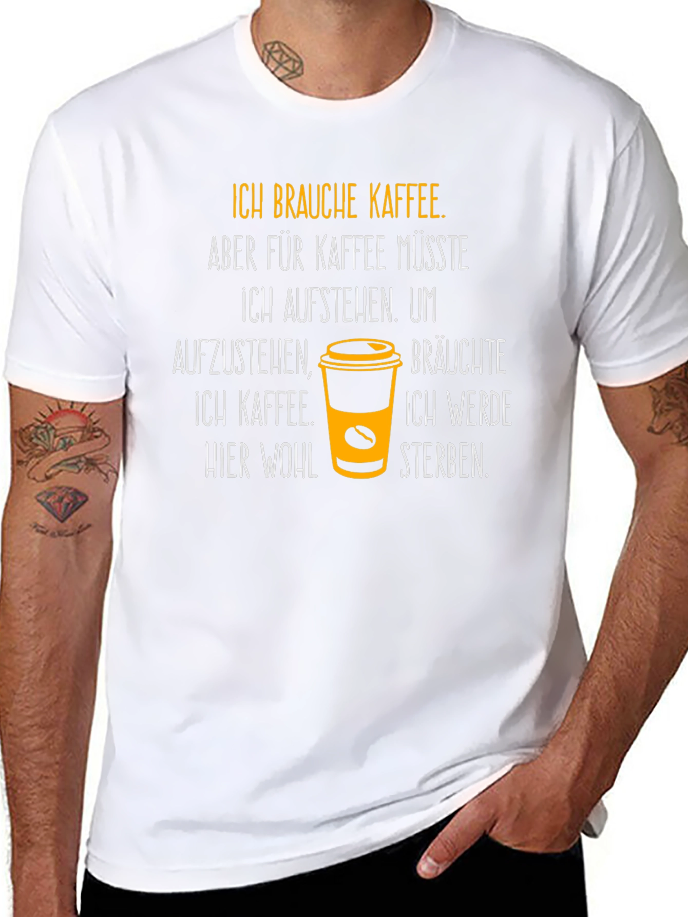 Black Ich Brauche Kaffee T-Shirt - Coffee Lover Tee view 8