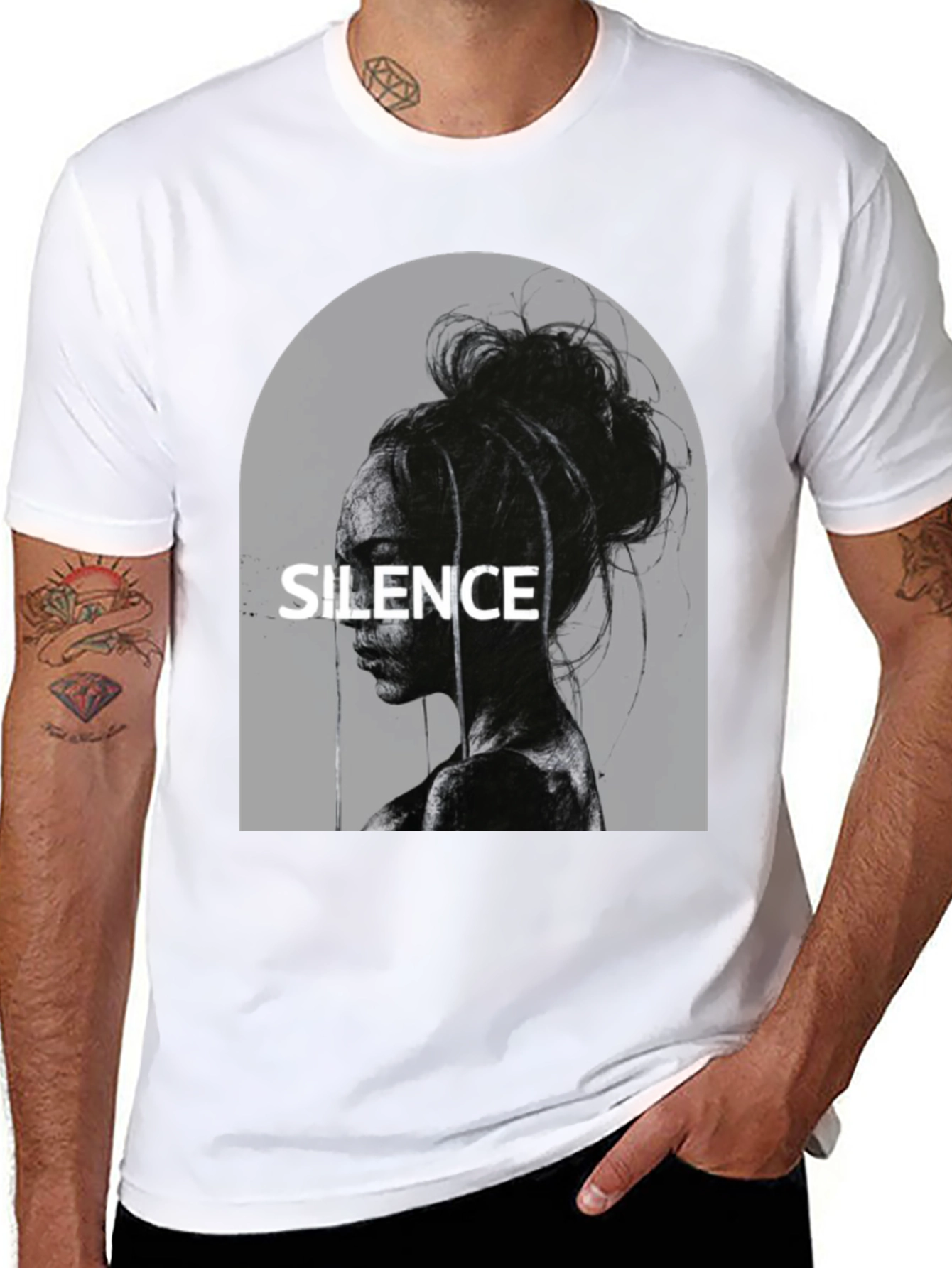Black Silence Graphic T-Shirt - Stylish Unisex Tee view 8