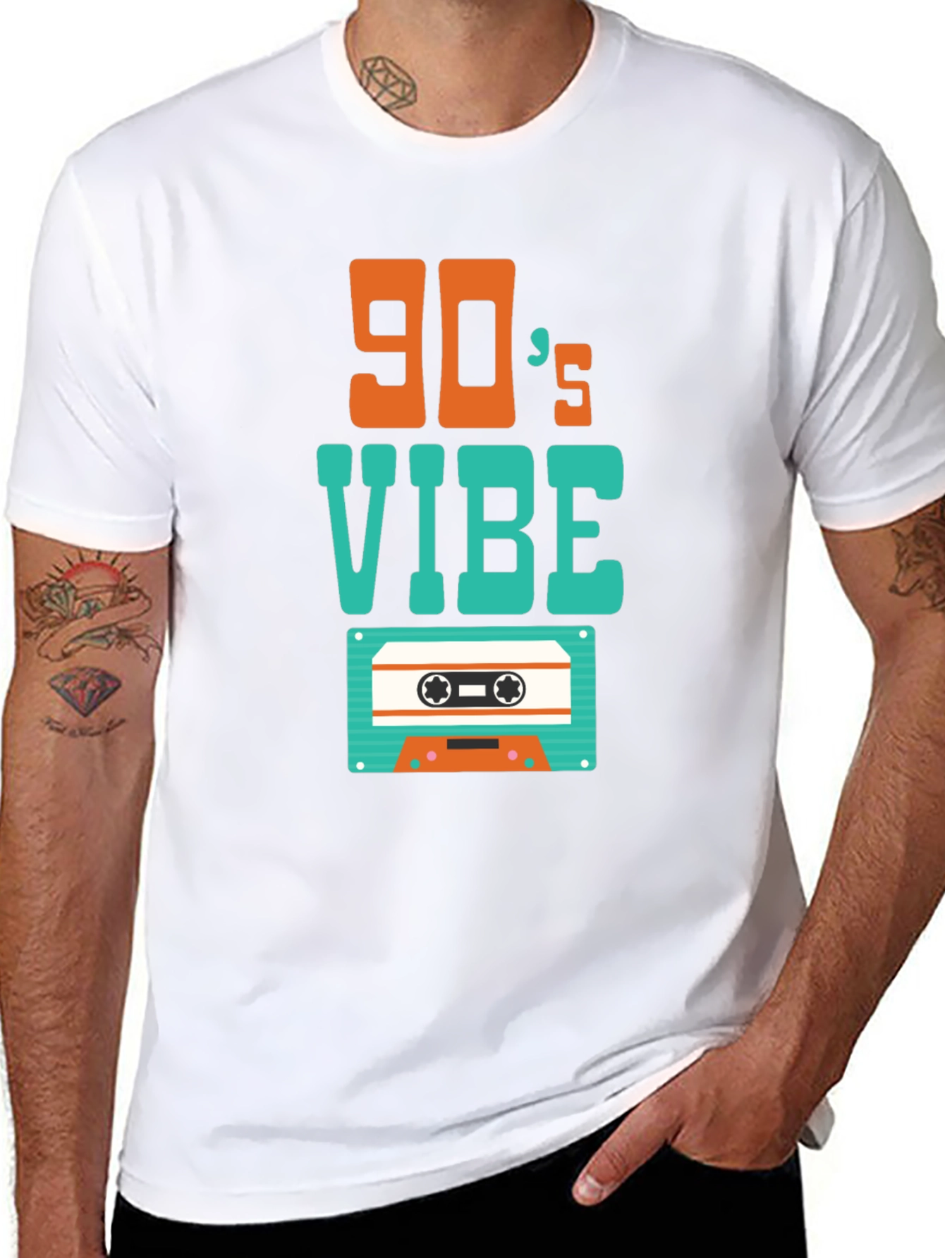 90's Vibe Graphic T-Shirt Retro Cassette Tape Design - 8