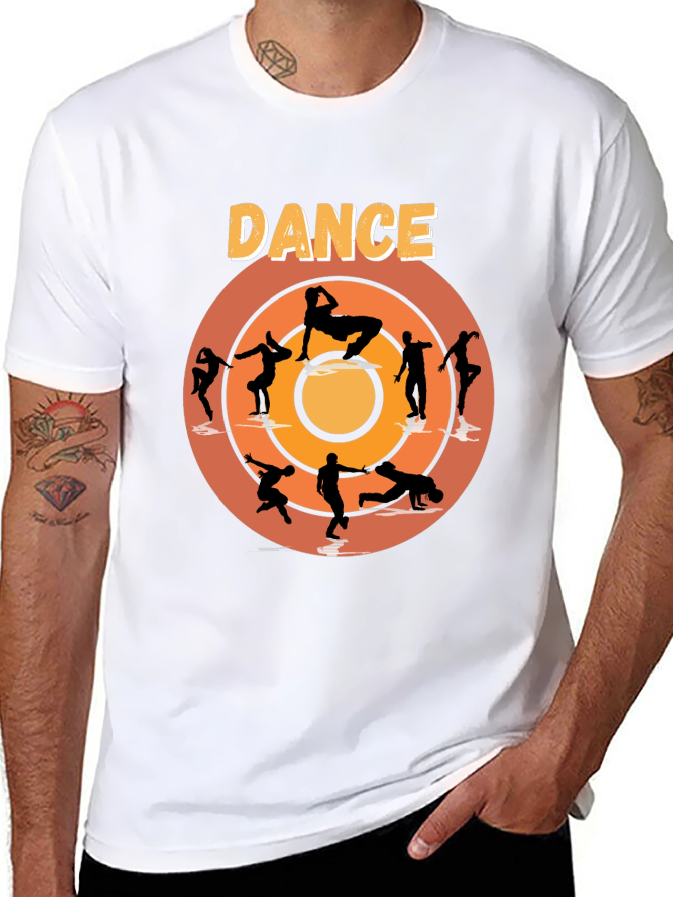 Black Dance Silhouette Graphic Tee - Stylish Cotton T-Shirt view 8