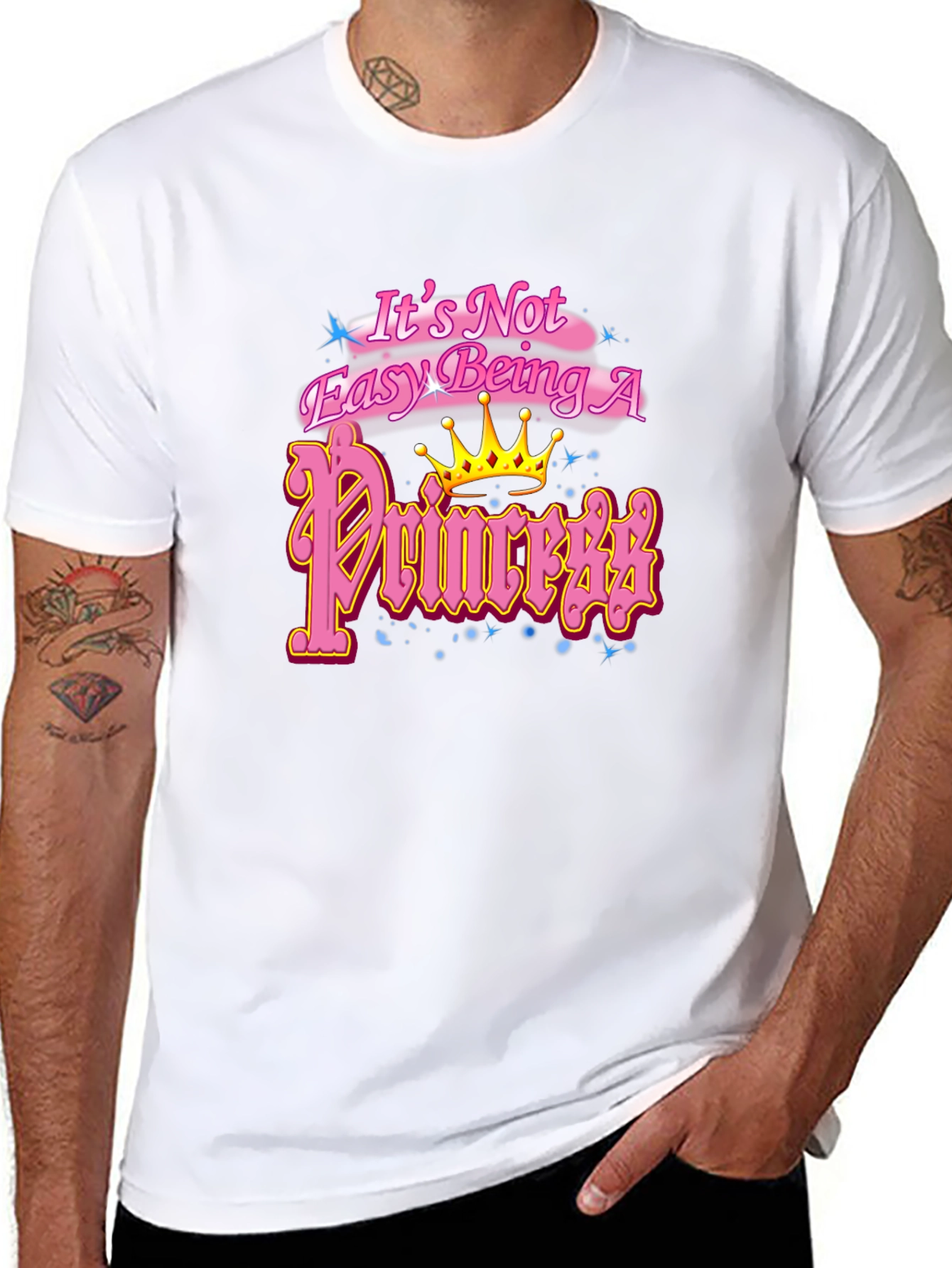 Black It's Not Easy Being A Princess Black T-Shirt view 8