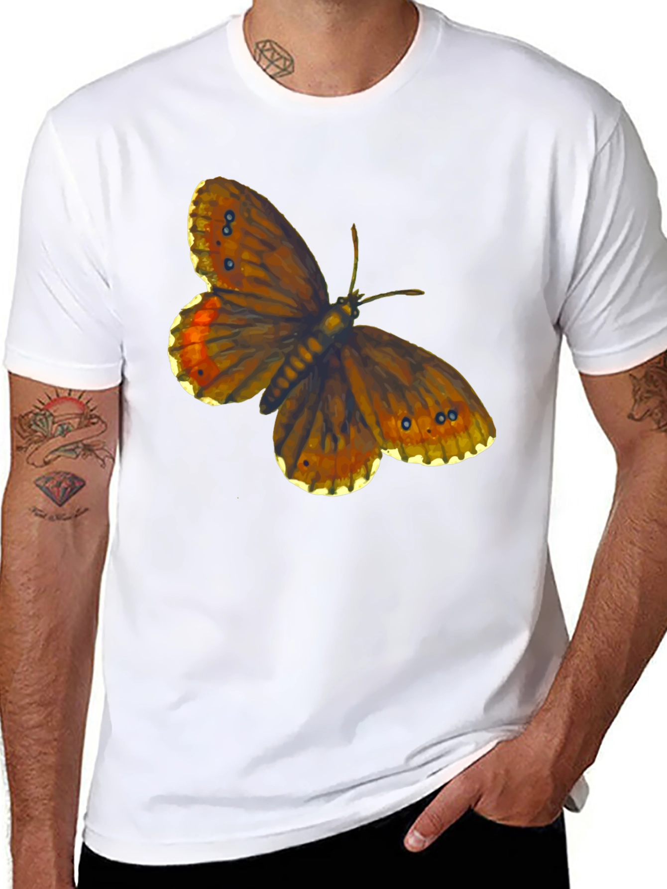 Black Butterfly Graphic Tee - Trendy Casual Wear view 8