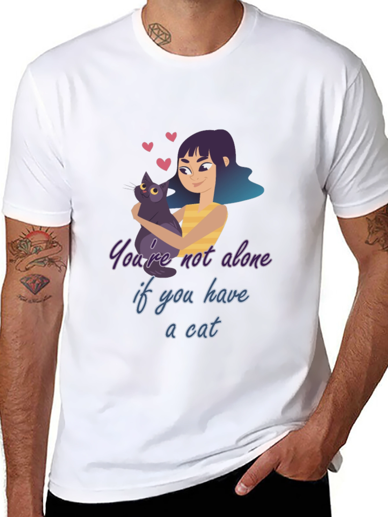 Black Cat Lover T-Shirt: You're Not Alone If You Have a Cat view 8