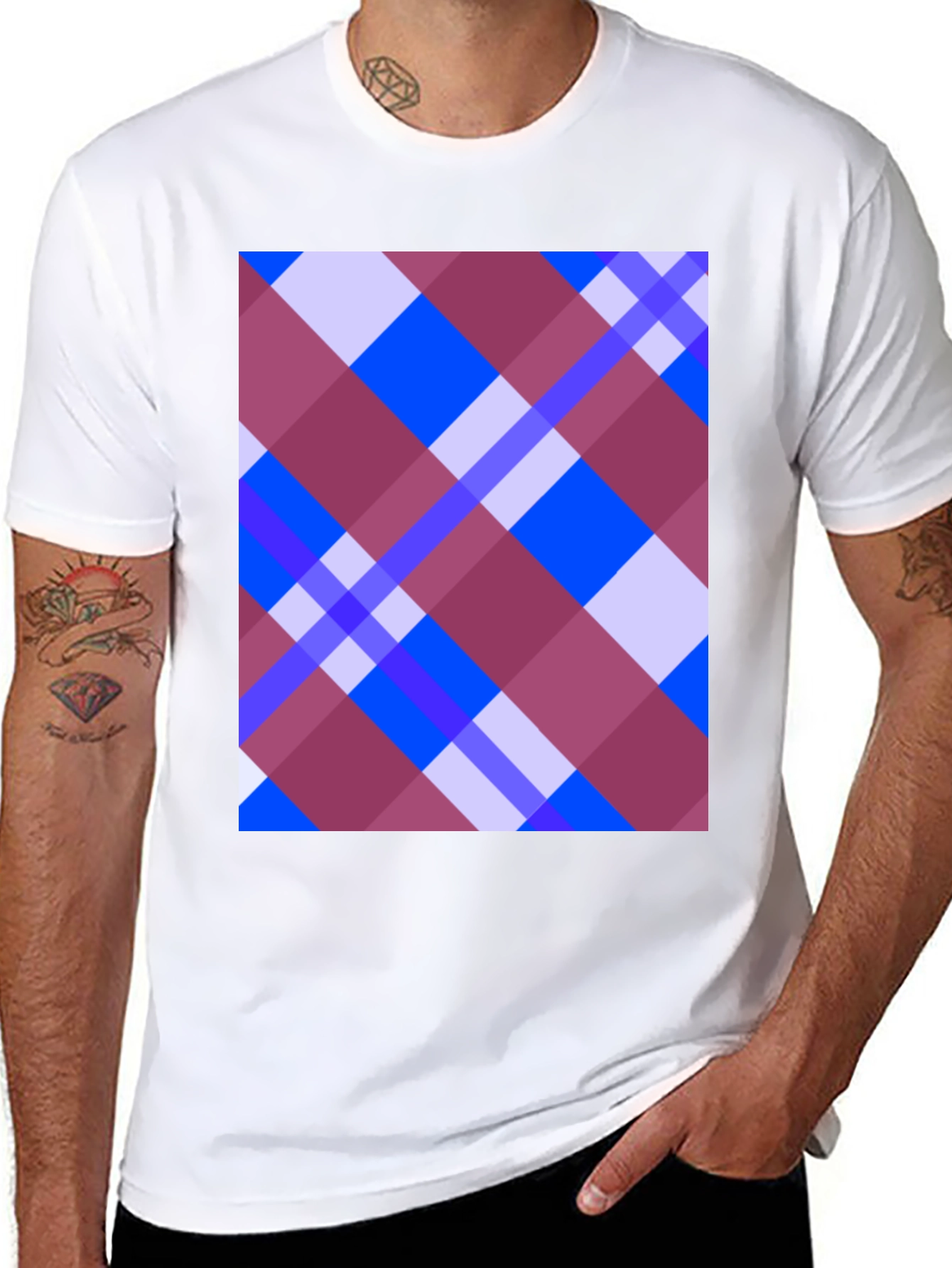 Black Plaid Graphic Tee - Modern Design, Comfortable Fit view 8