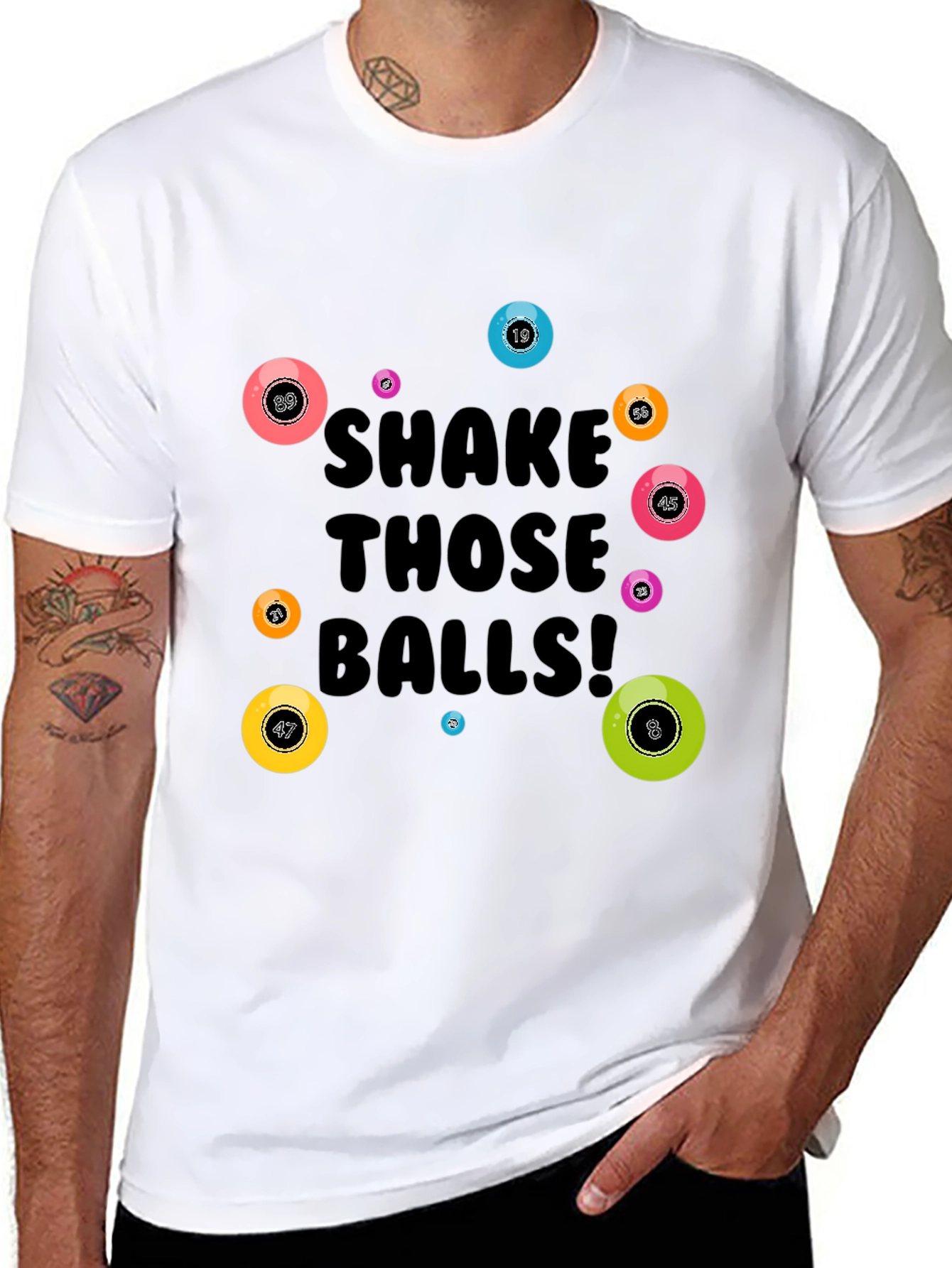 Black Shake Those Balls! Graphic Tee view 8