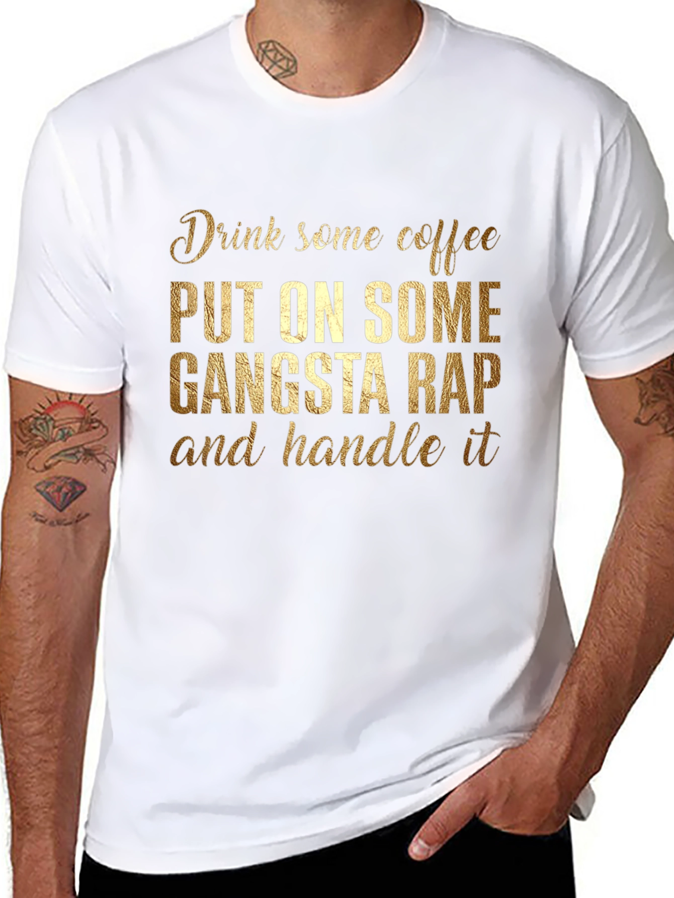 Black Gangsta Rap & Coffee T-Shirt view 8