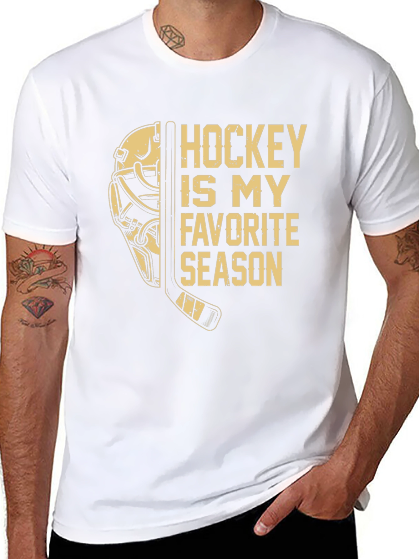 Black Hockey is My Favorite Season T-Shirt view 8