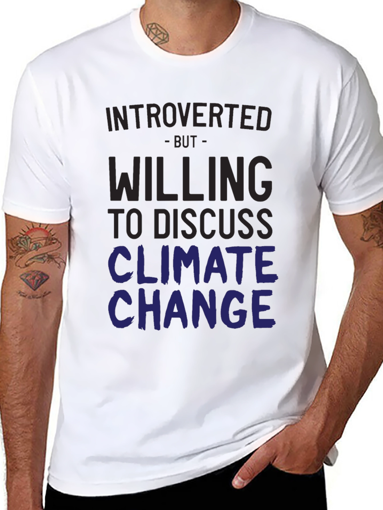 Black Introverted Climate Change T-Shirt view 8