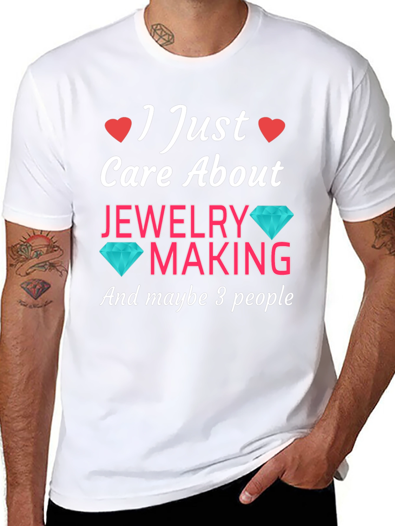 Black Jewelry Making T-Shirt: I Just Care About Jewelry Making view 8