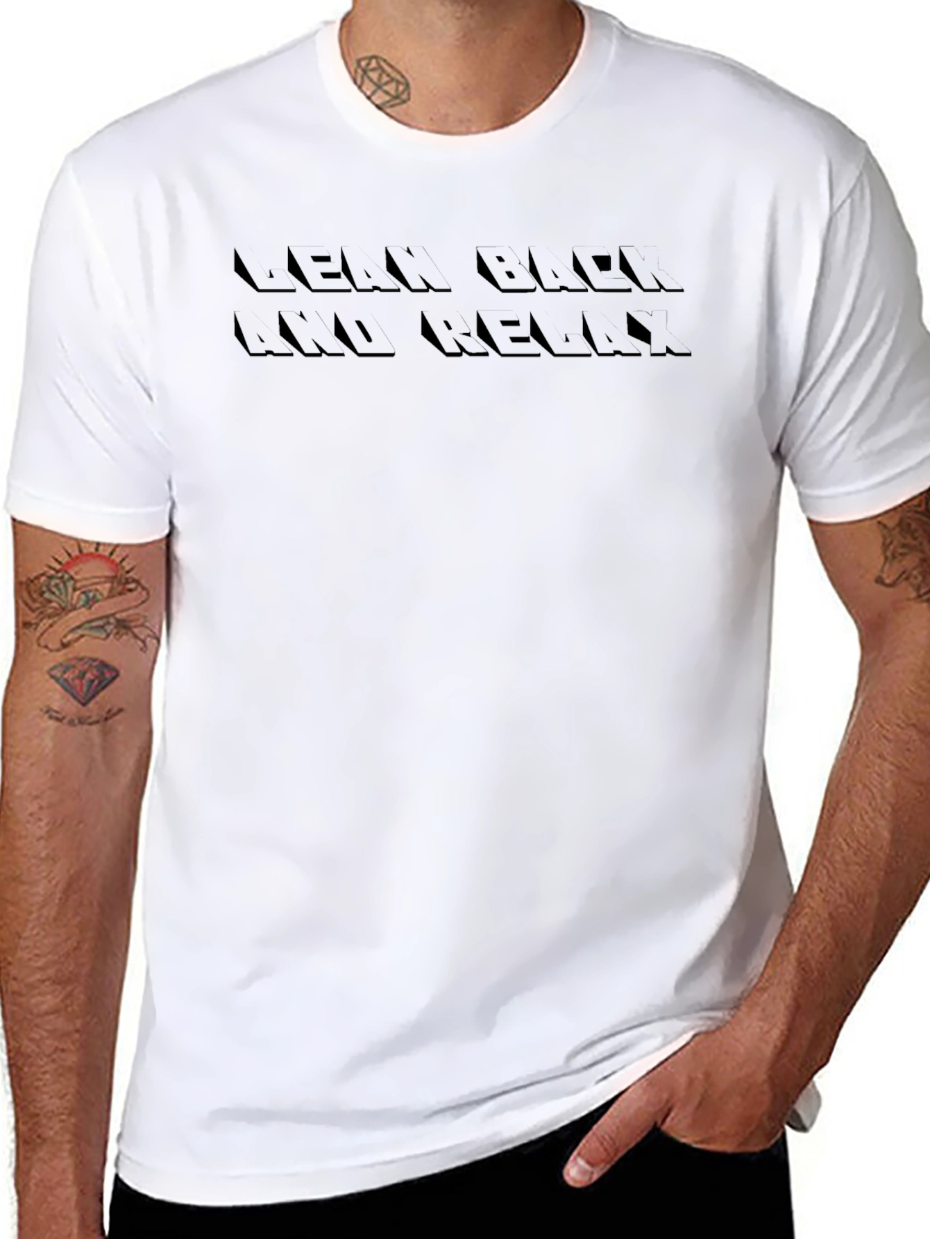 Lean Back and Relax Black Graphic Tee - 8