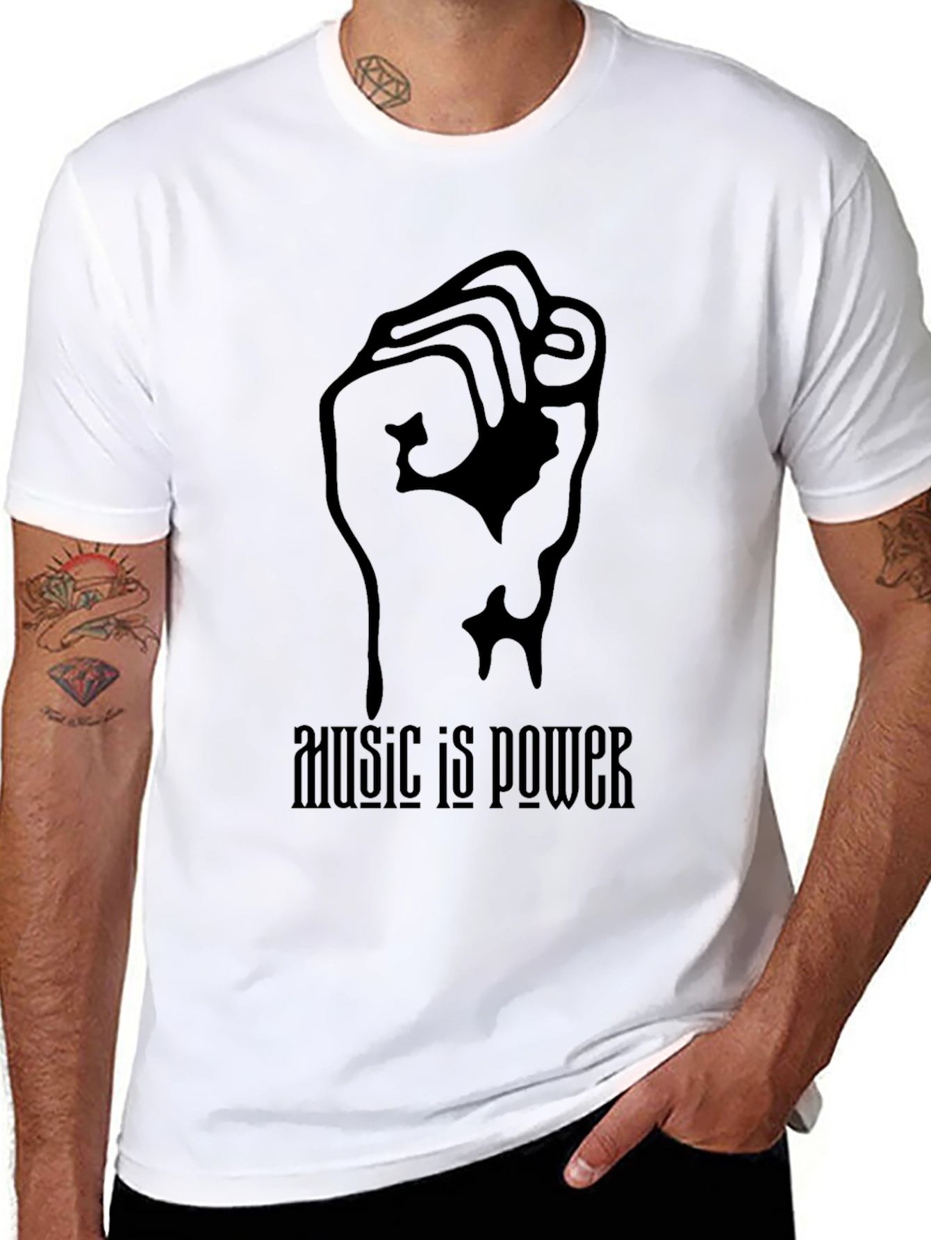Black Music is Power Graphic Tee view 8