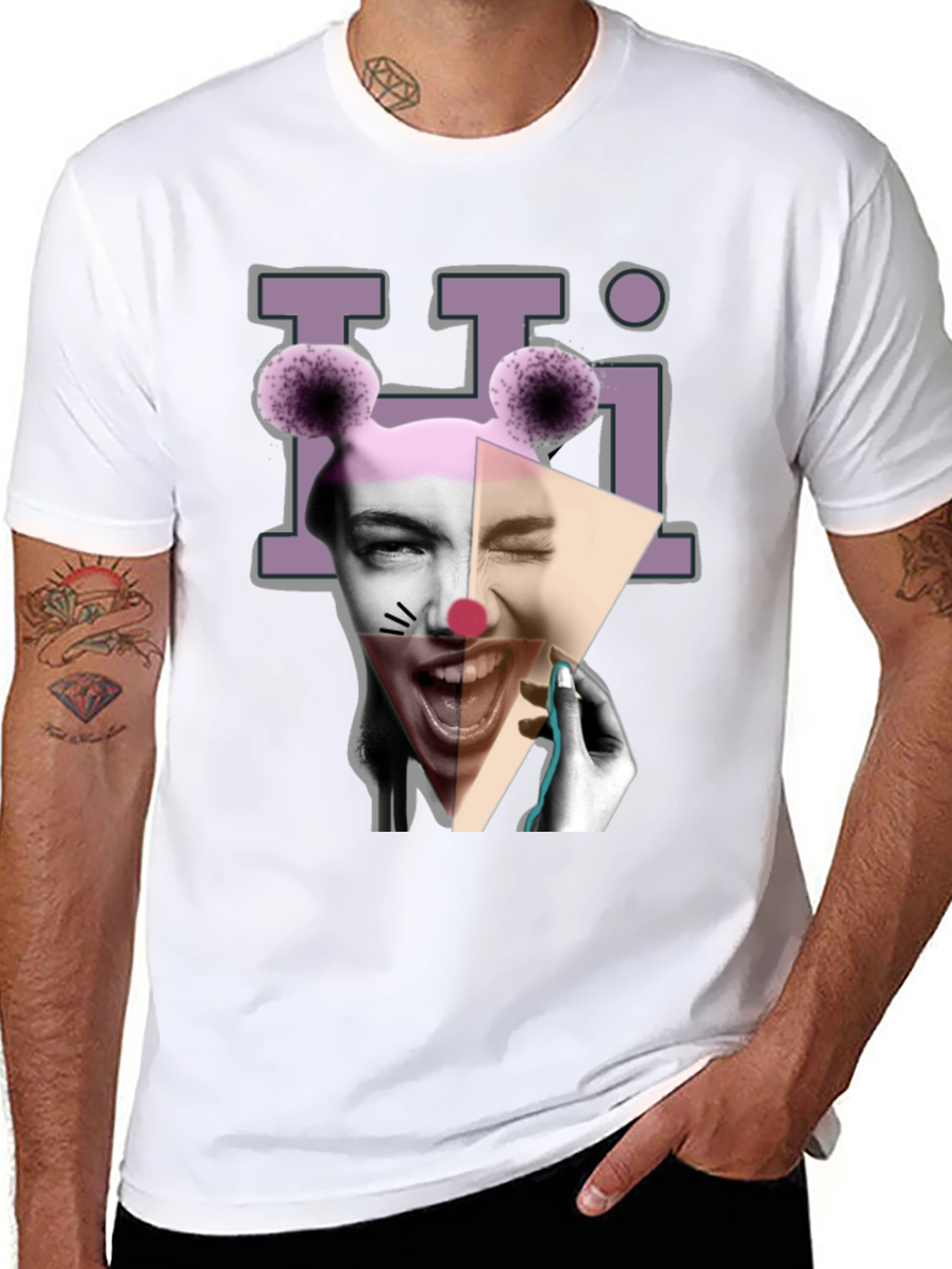 Black Clowncore Graphic Print Black T-Shirt view 8