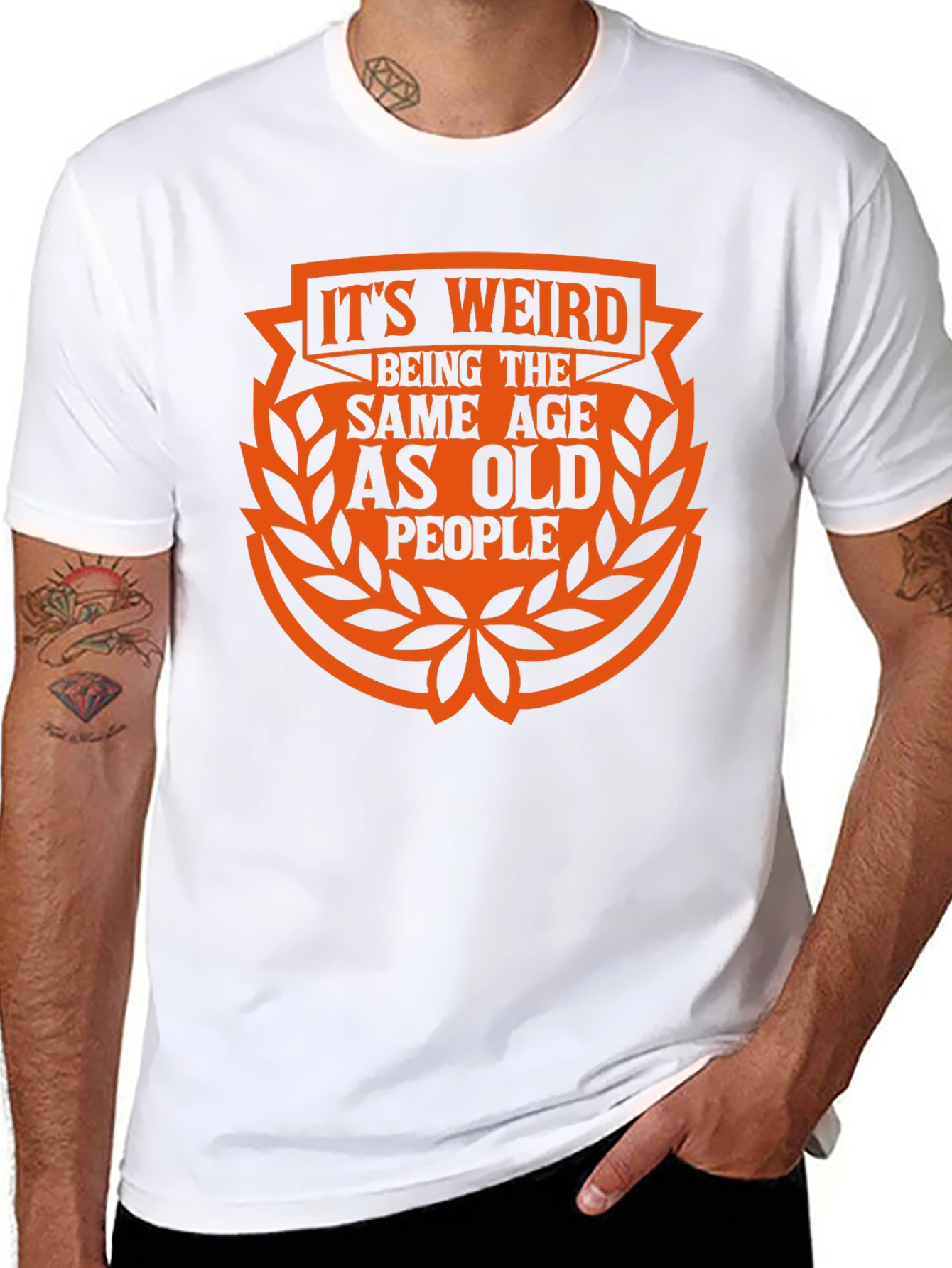 Black It's Weird Being the Same Age As Old People Black T-Shirt view 8
