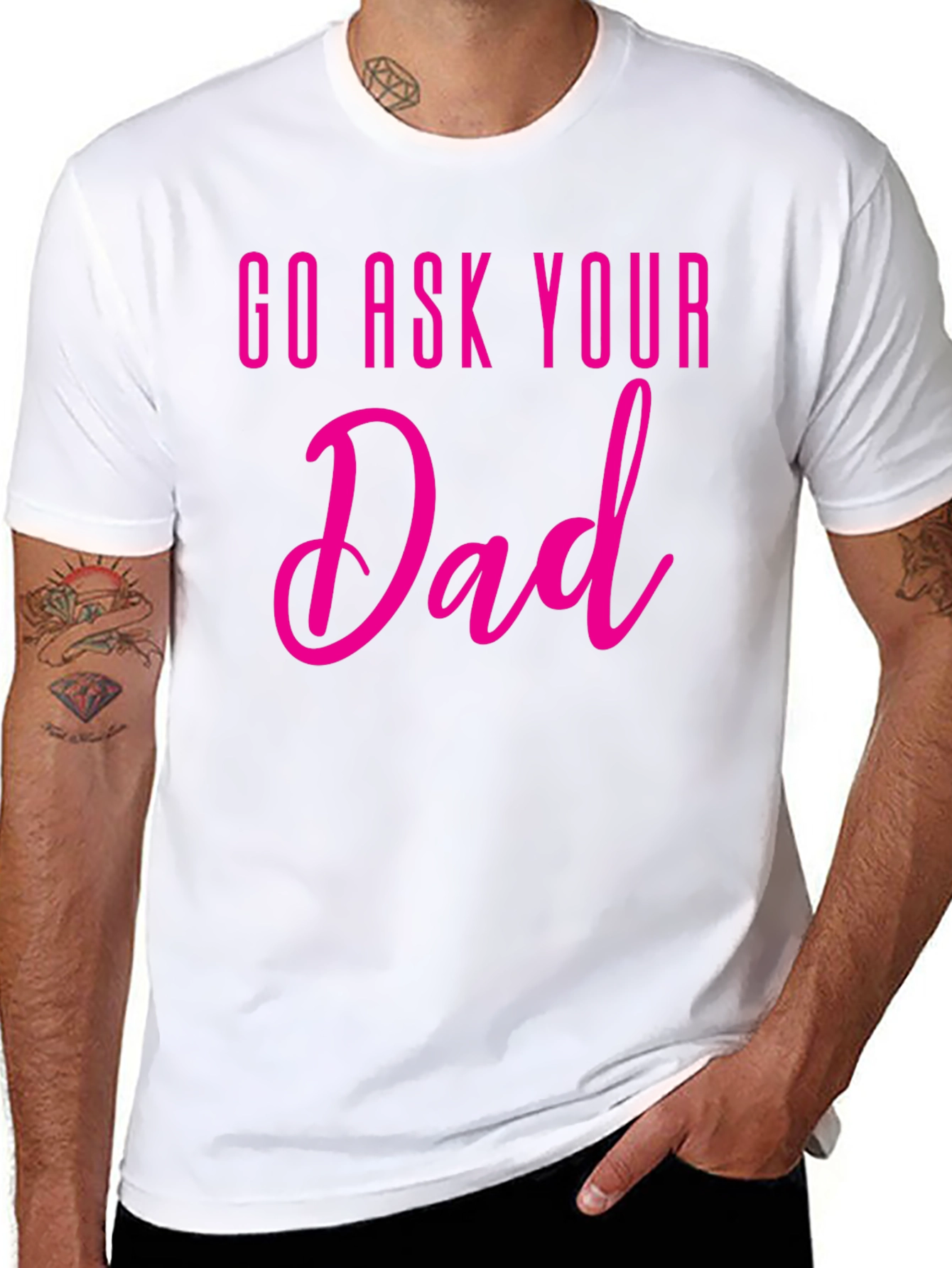 Black Go Ask Your Dad T-Shirt - Fun Family Tee view 8