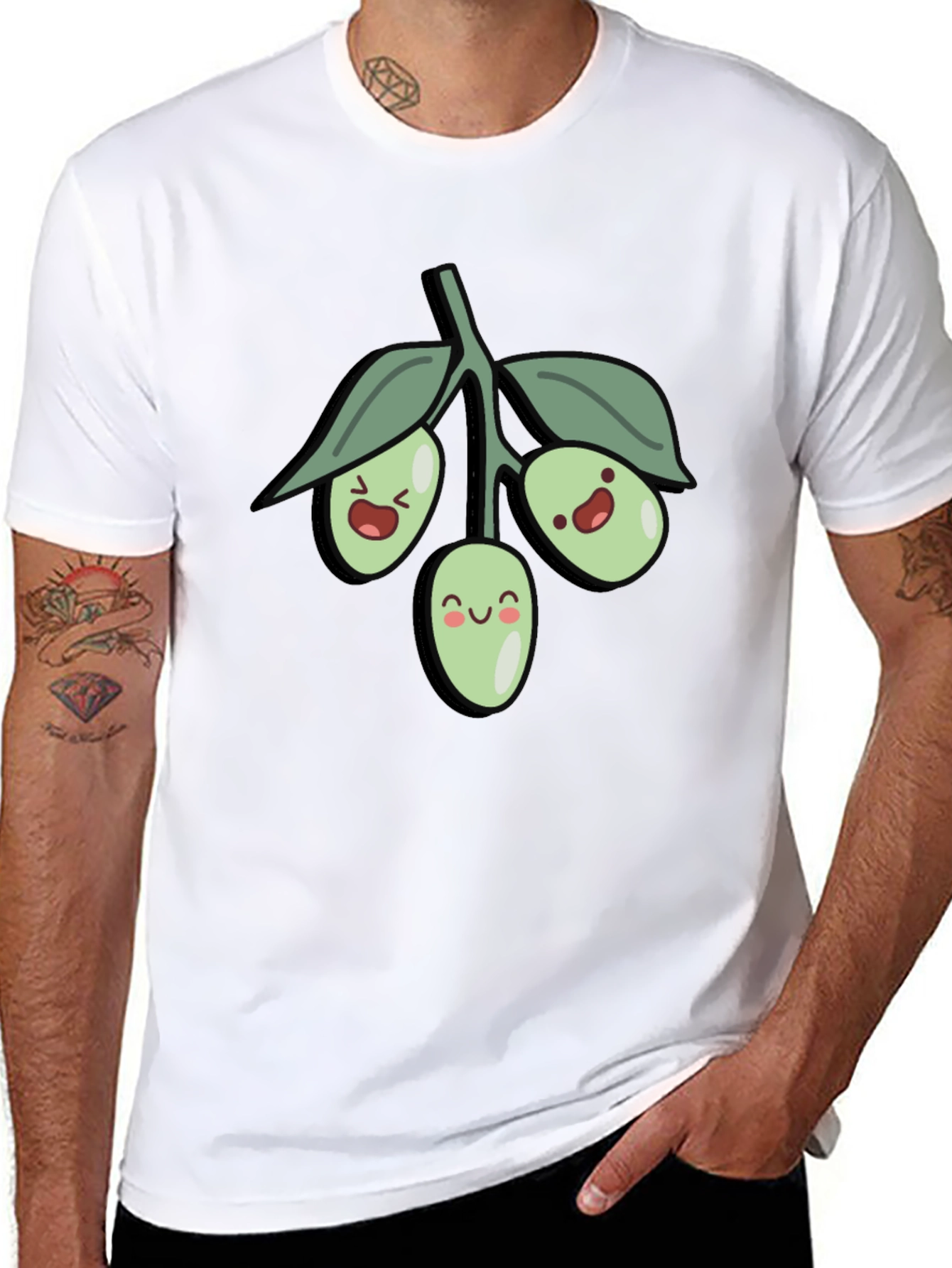 Black Olive You T-Shirt - Cute Graphic Tee view 8