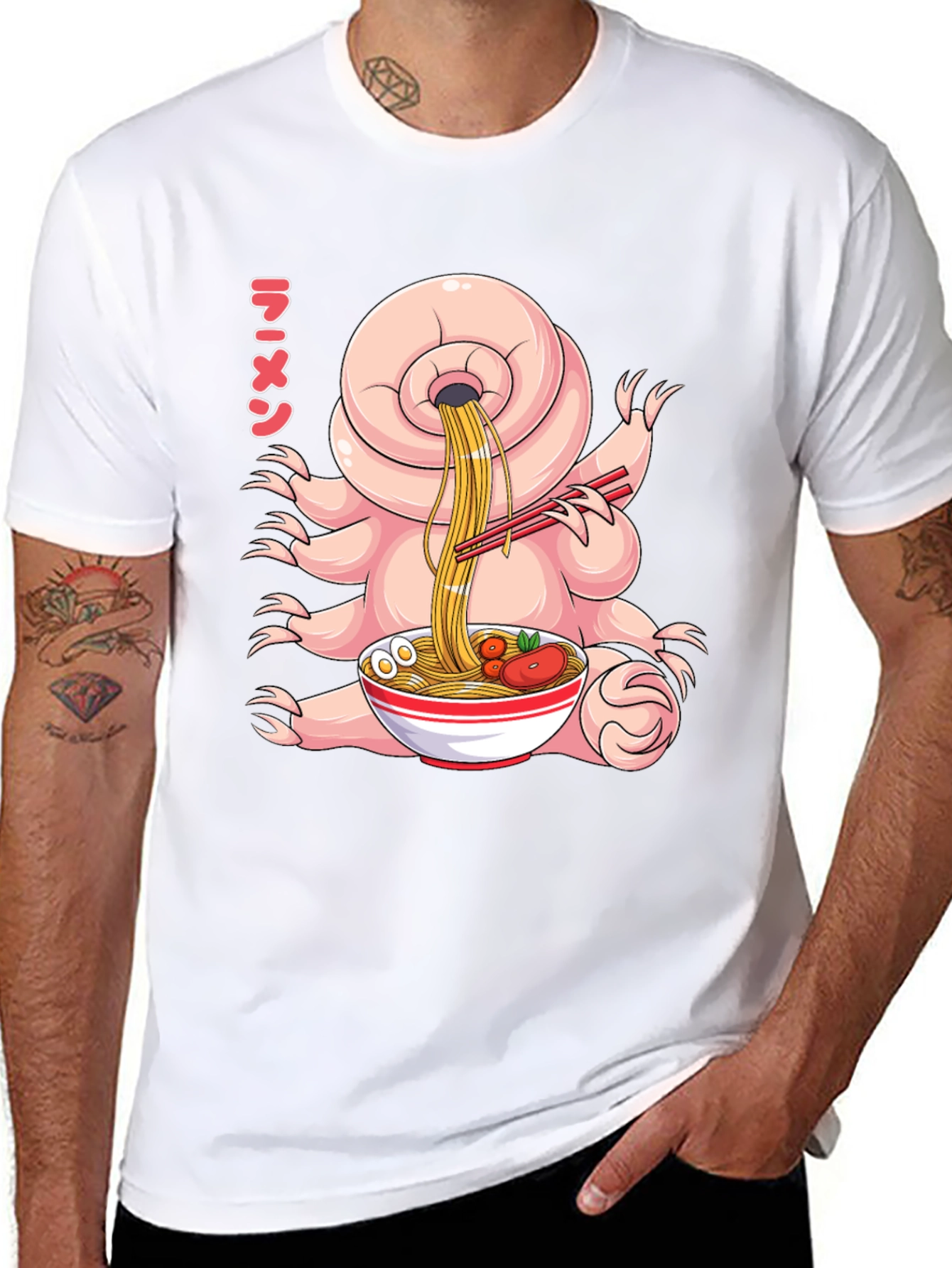 Black Ramen Tardigrade T-Shirt - Funny Graphic Tee view 8