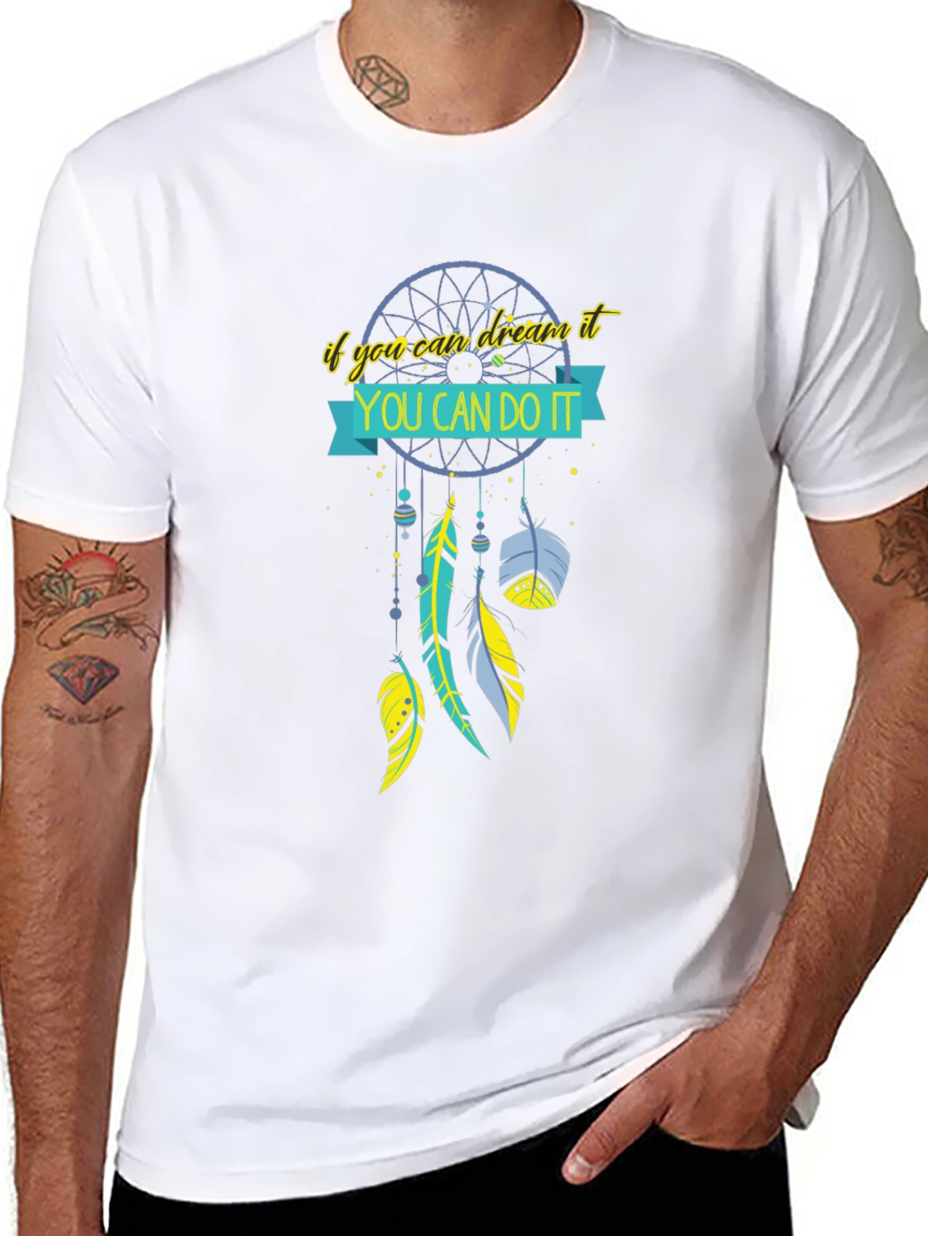 Black Dream Catcher Graphic Tee - You Can Do It! view 8