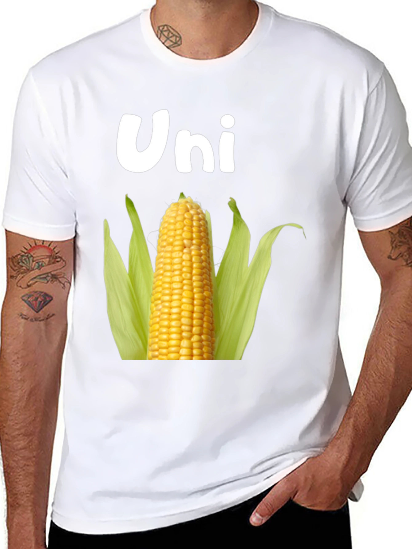 Black Uni Corn T-Shirt - Novelty Food Pun Tee view 8