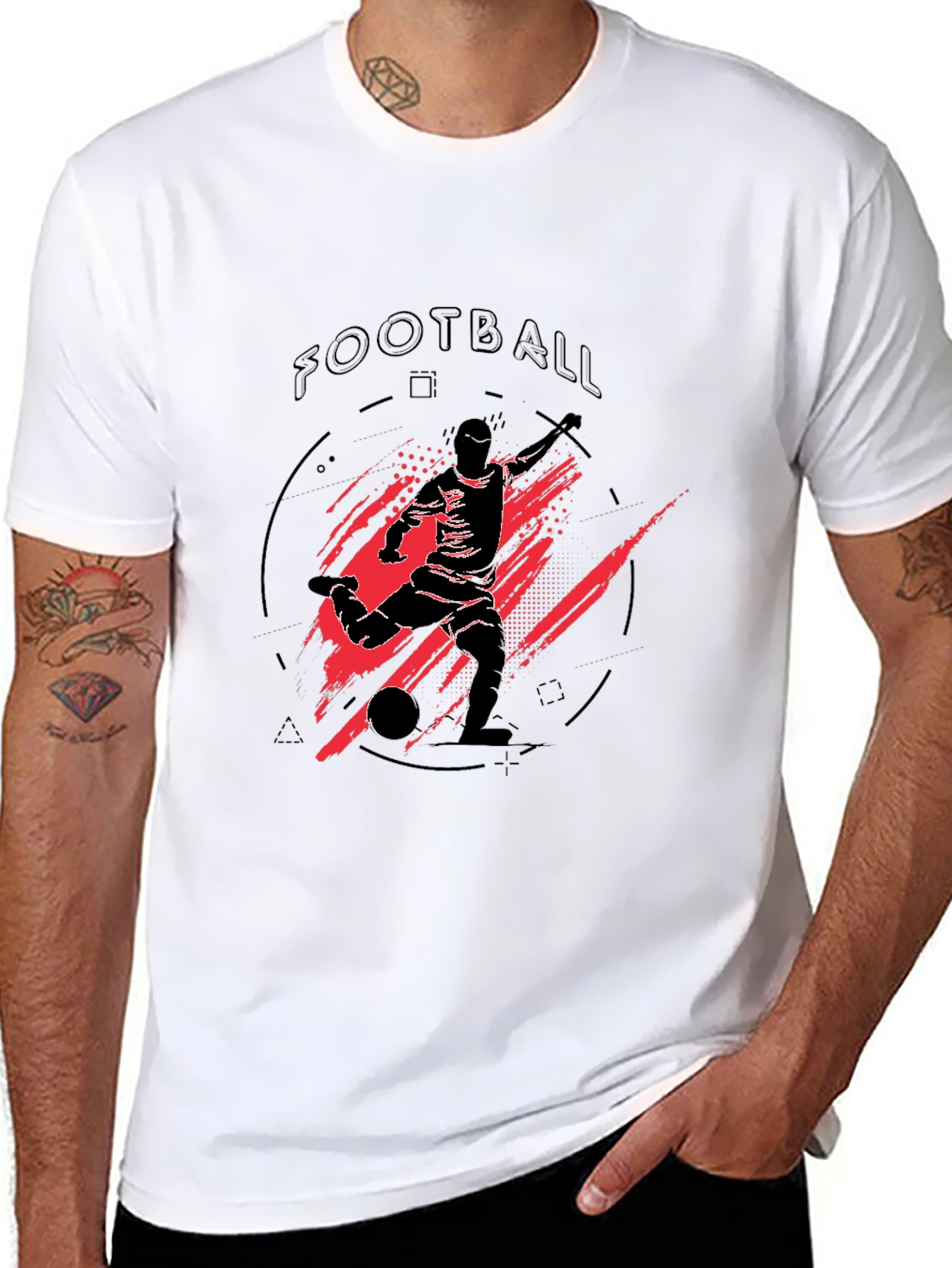 Black Football Graphic Tee - Black Sports T-Shirt view 8